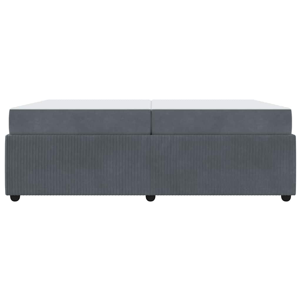 vidaXL Ramka łóżka z materacem Ciemnoszary 200 x 200 cm tkanina