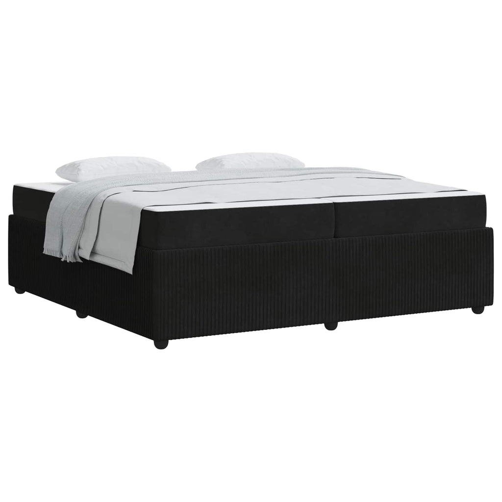 vidaXL Ramka łóżka z materacem Czarny 200 x 200 cm tkanina