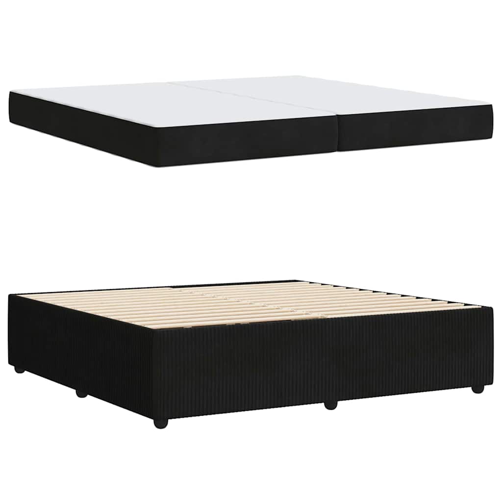 vidaXL Ramka łóżka z materacem Czarny 200 x 200 cm tkanina