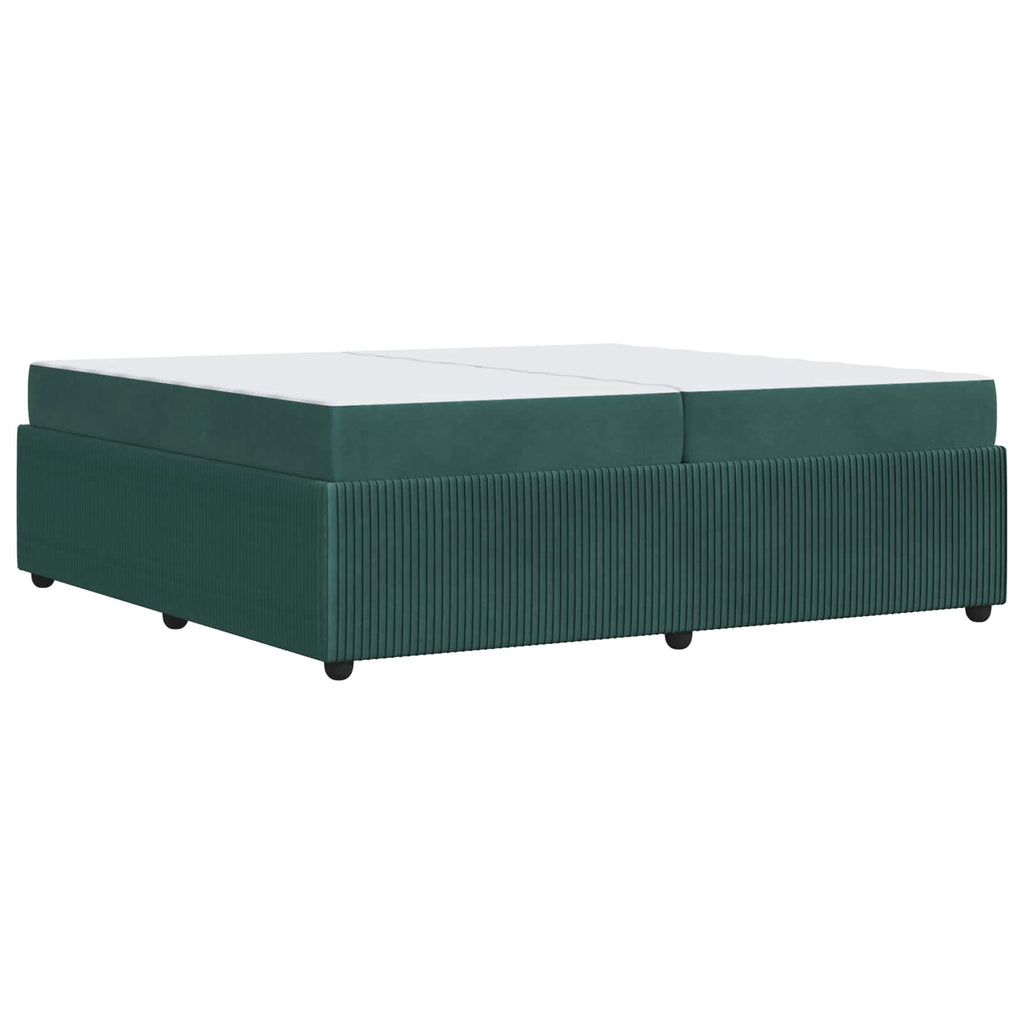 vidaXL Ramka łóżka z materacem Ciemna zieleń 200 x 200 cm tkanina