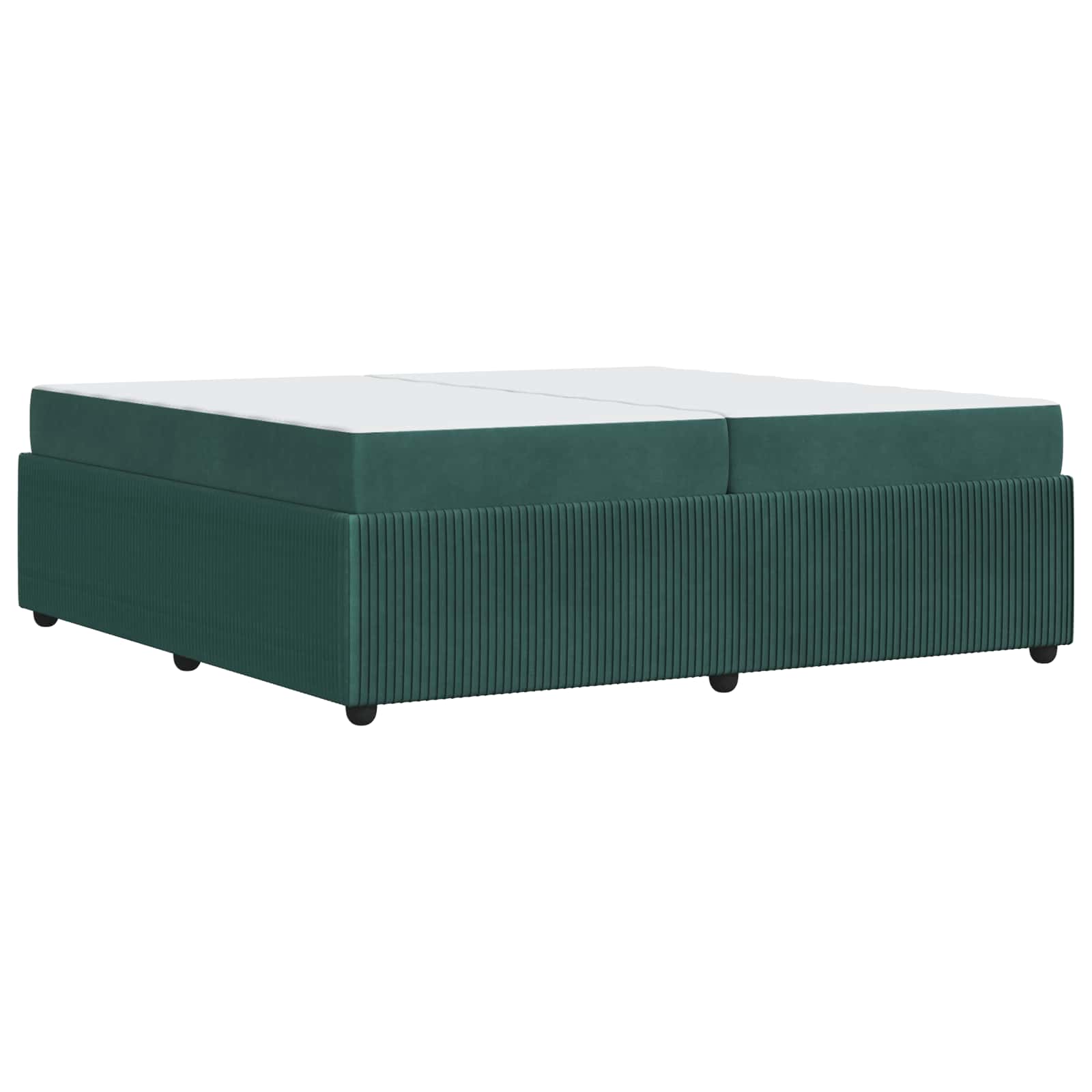 vidaXL Ramka łóżka z materacem Ciemna zieleń 200 x 200 cm tkanina