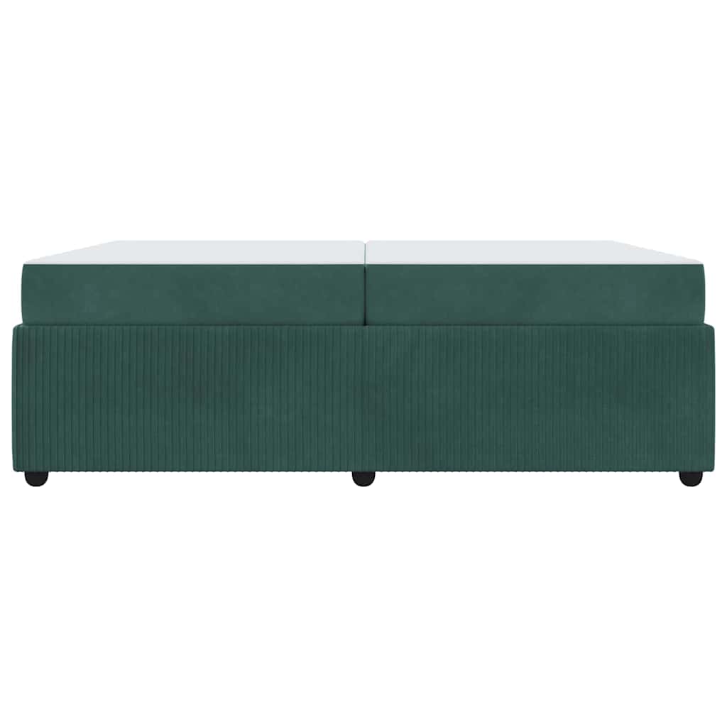vidaXL Ramka łóżka z materacem Ciemna zieleń 200 x 200 cm tkanina
