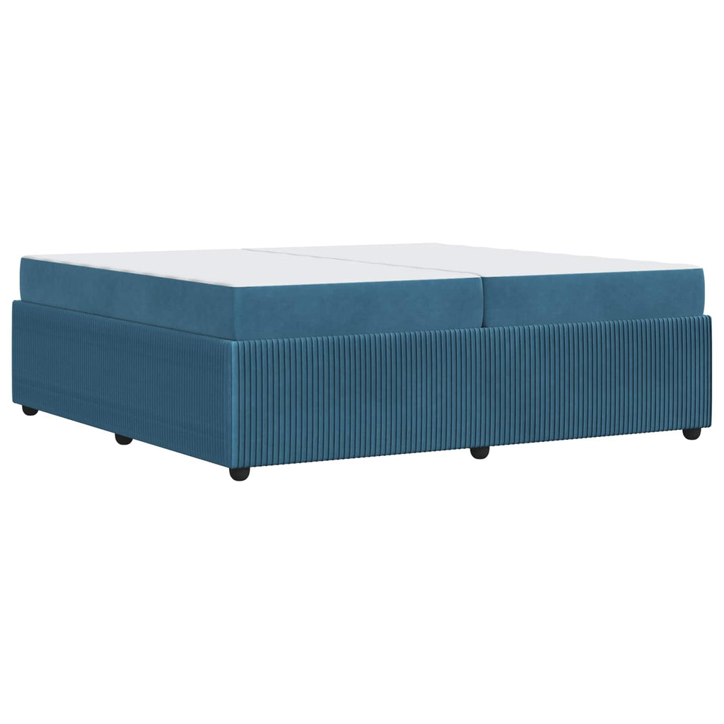 vidaXL Ramka łóżka z materacem Niebieski 200 x 200 cm tkanina