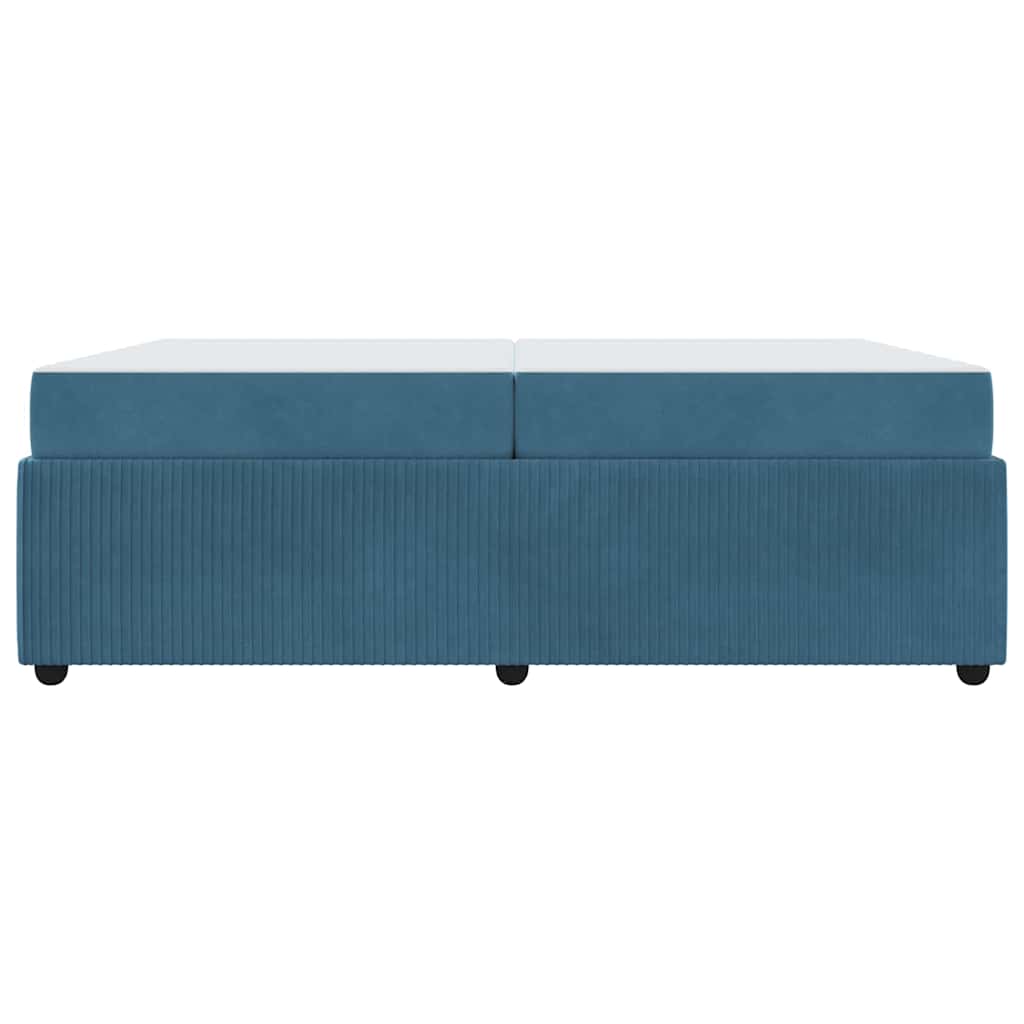 vidaXL Ramka łóżka z materacem Niebieski 200 x 200 cm tkanina