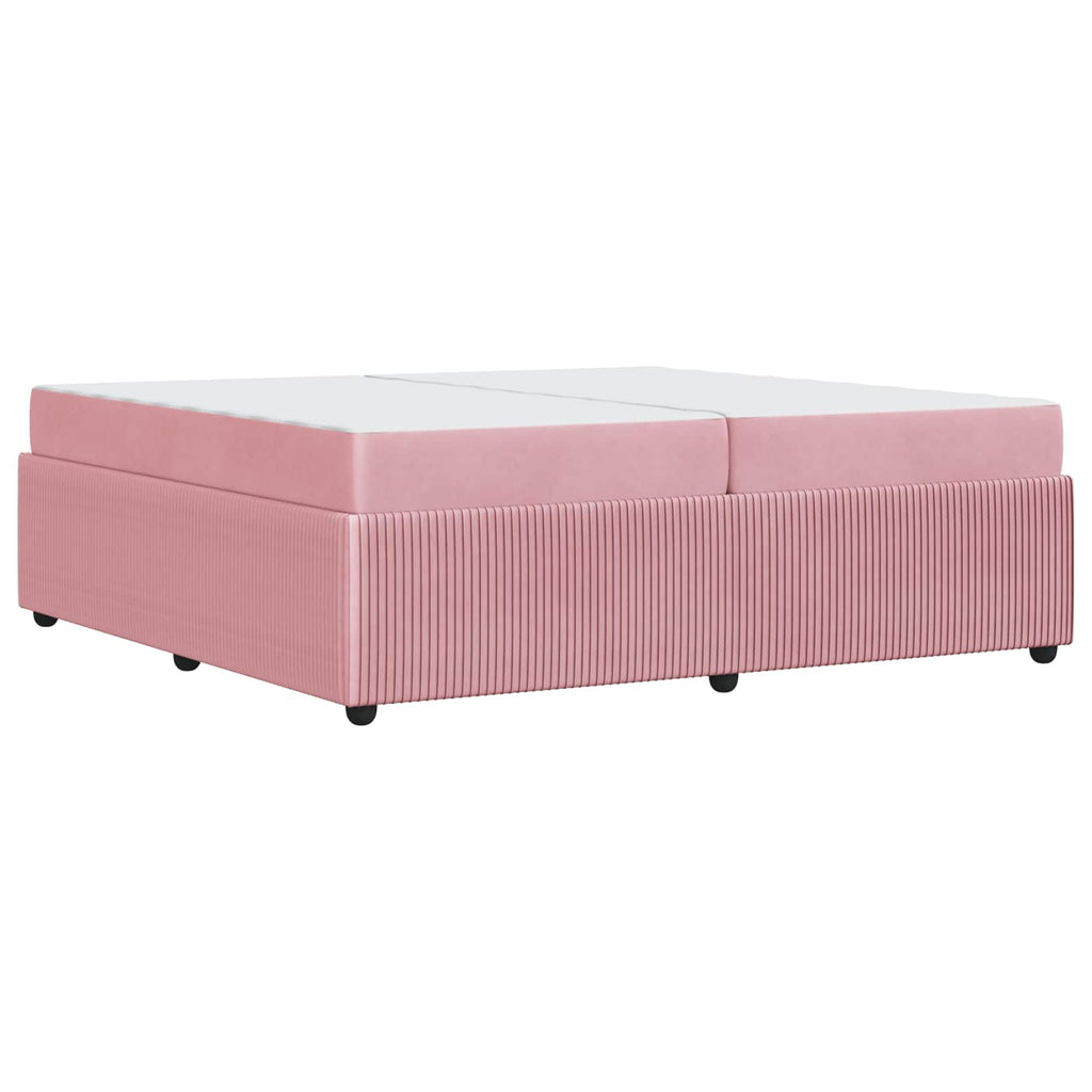 vidaXL Ramka łóżka z materacem Różowy 200 x 200 cm tkanina