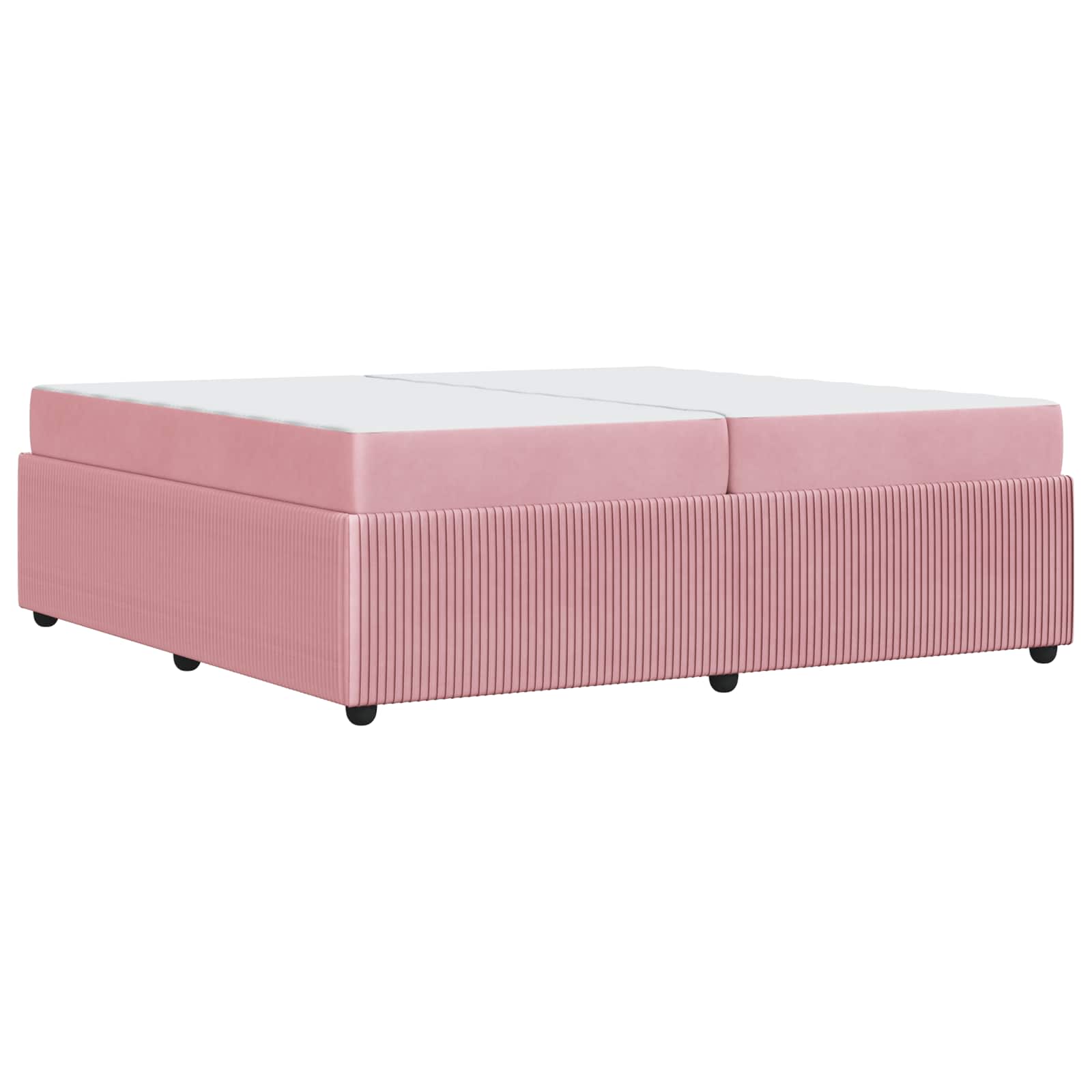 vidaXL Ramka łóżka z materacem Różowy 200 x 200 cm tkanina