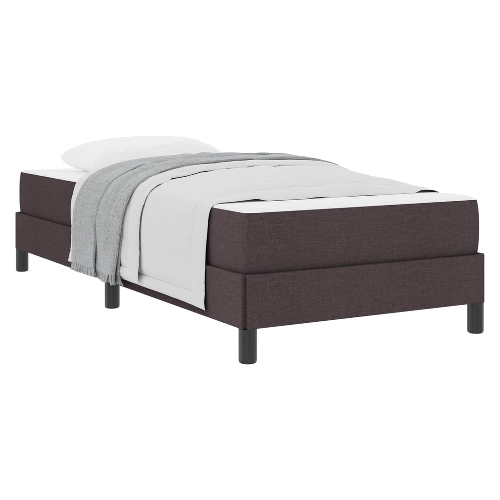 vidaXL Łóżko sprężynowe z materacem Ciemny brąz 80 x 200 cm tkanina