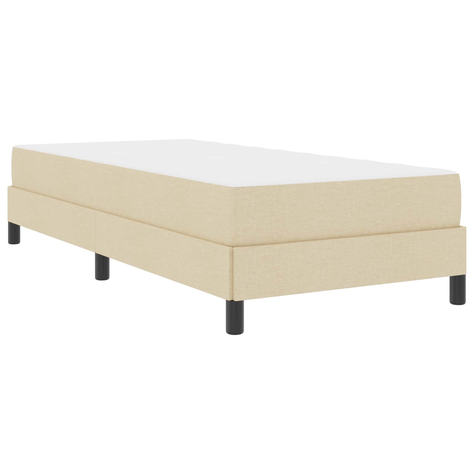 vidaXL Łóżko sprężynowe z materacem Kremowy 80 x 200 cm tkanina