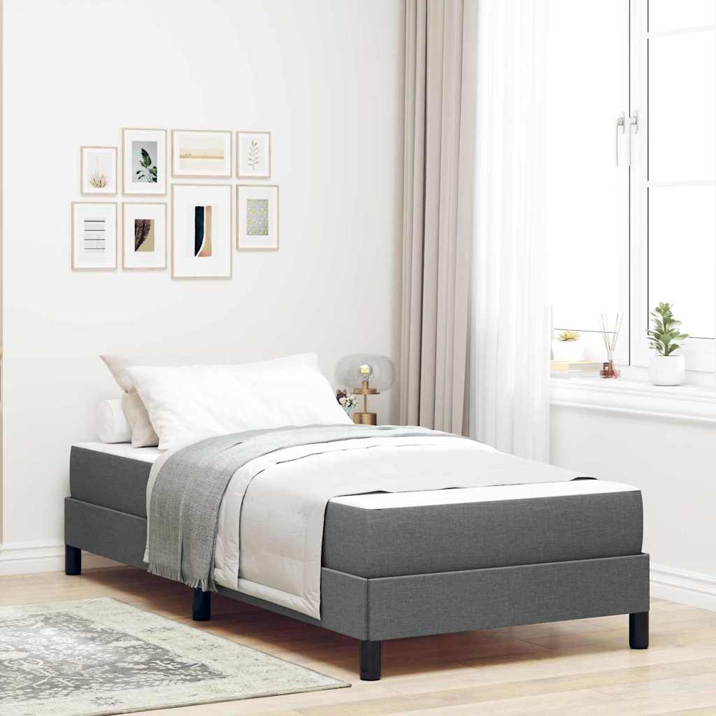 vidaXL Łóżko sprężynowe z materacem Ciemnoszary 90 x 190 cm tkanina
