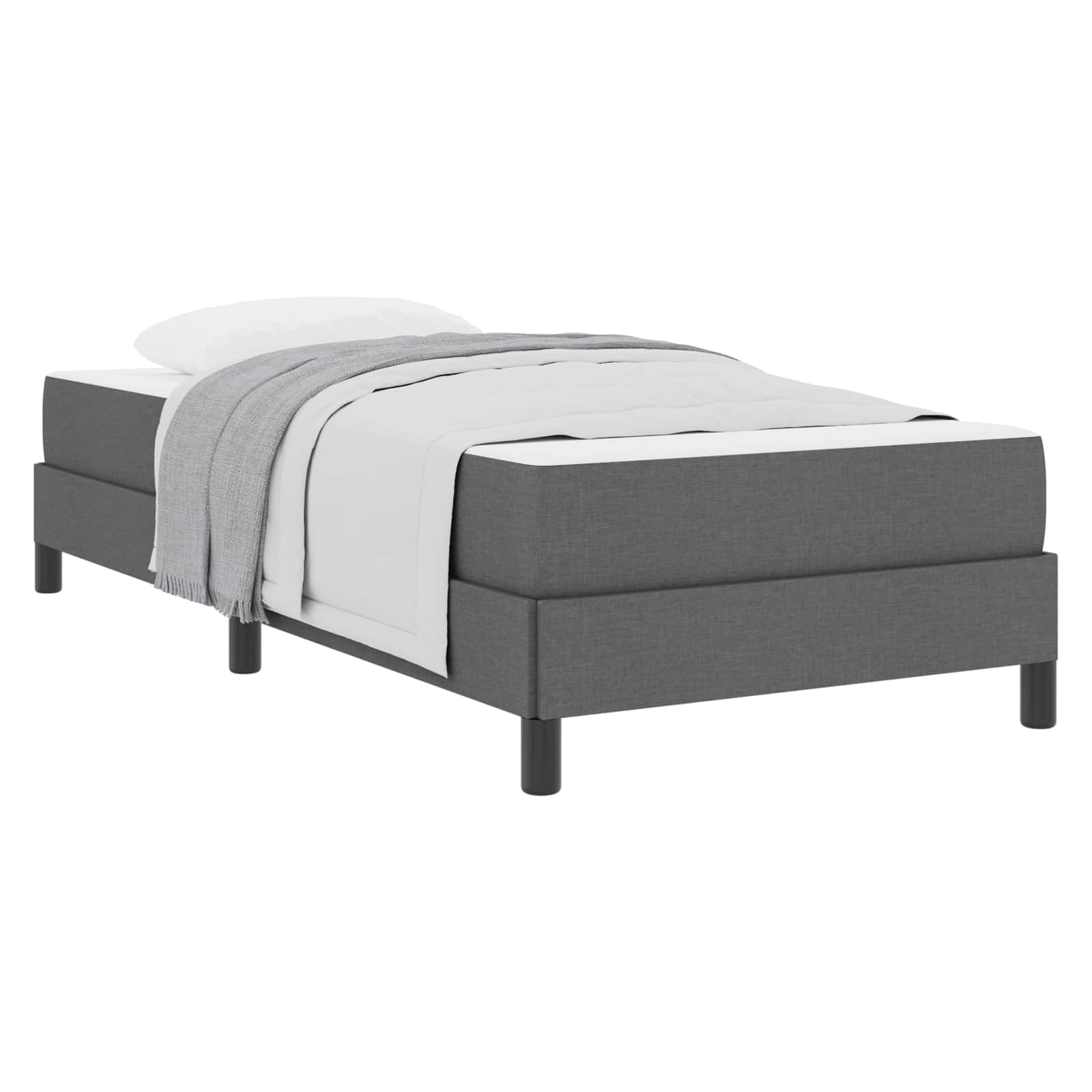 vidaXL Łóżko sprężynowe z materacem Ciemnoszary 90 x 190 cm tkanina