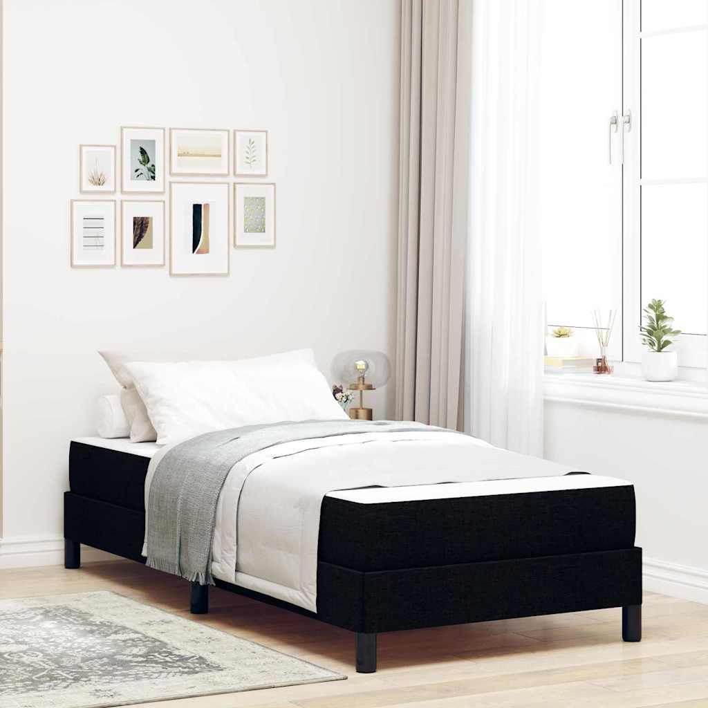 vidaXL Łóżko sprężynowe z materacem Czarny 90 x 190 cm tkanina