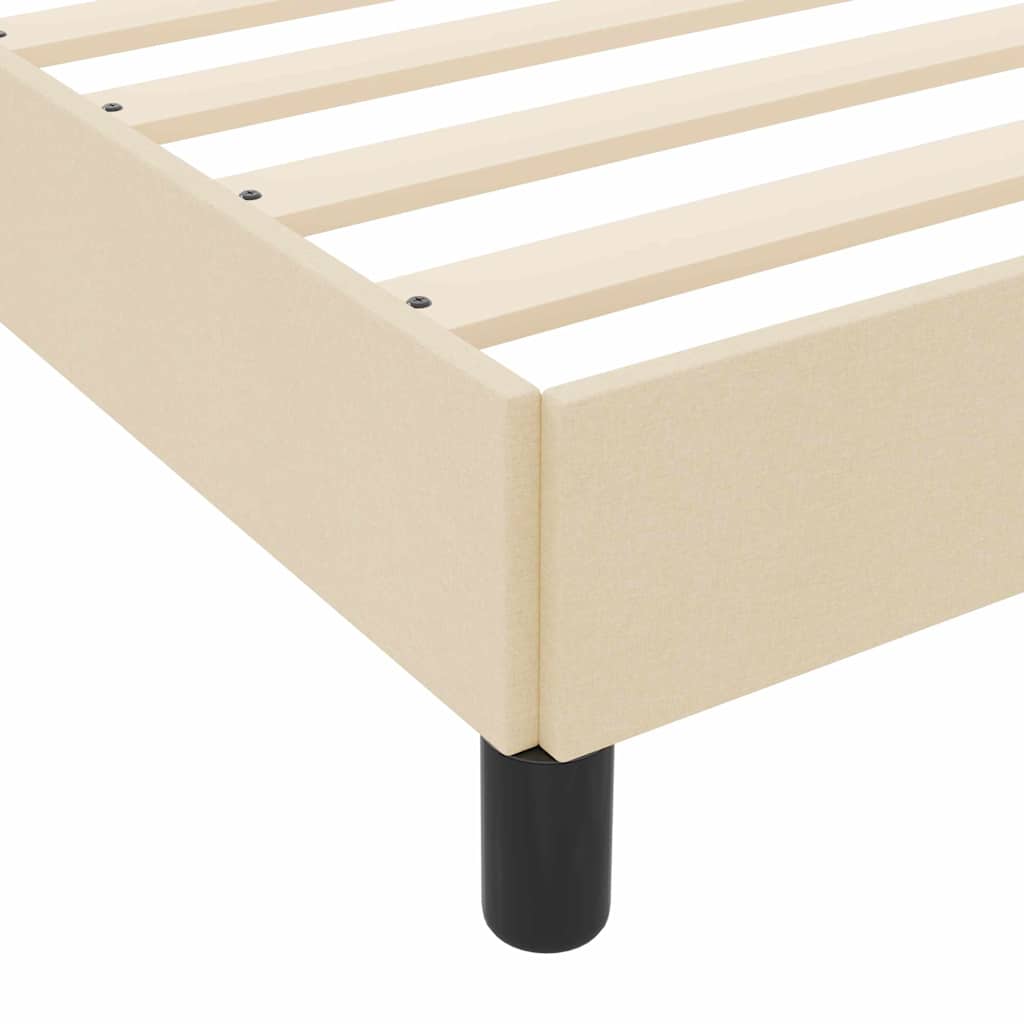 vidaXL Łóżko sprężynowe z materacem Kremowy 90 x 200 cm tkanina