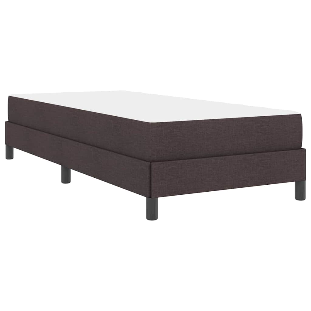 vidaXL Łóżko sprężynowe z materacem Ciemny brąz 100 x 200 cm tkanina