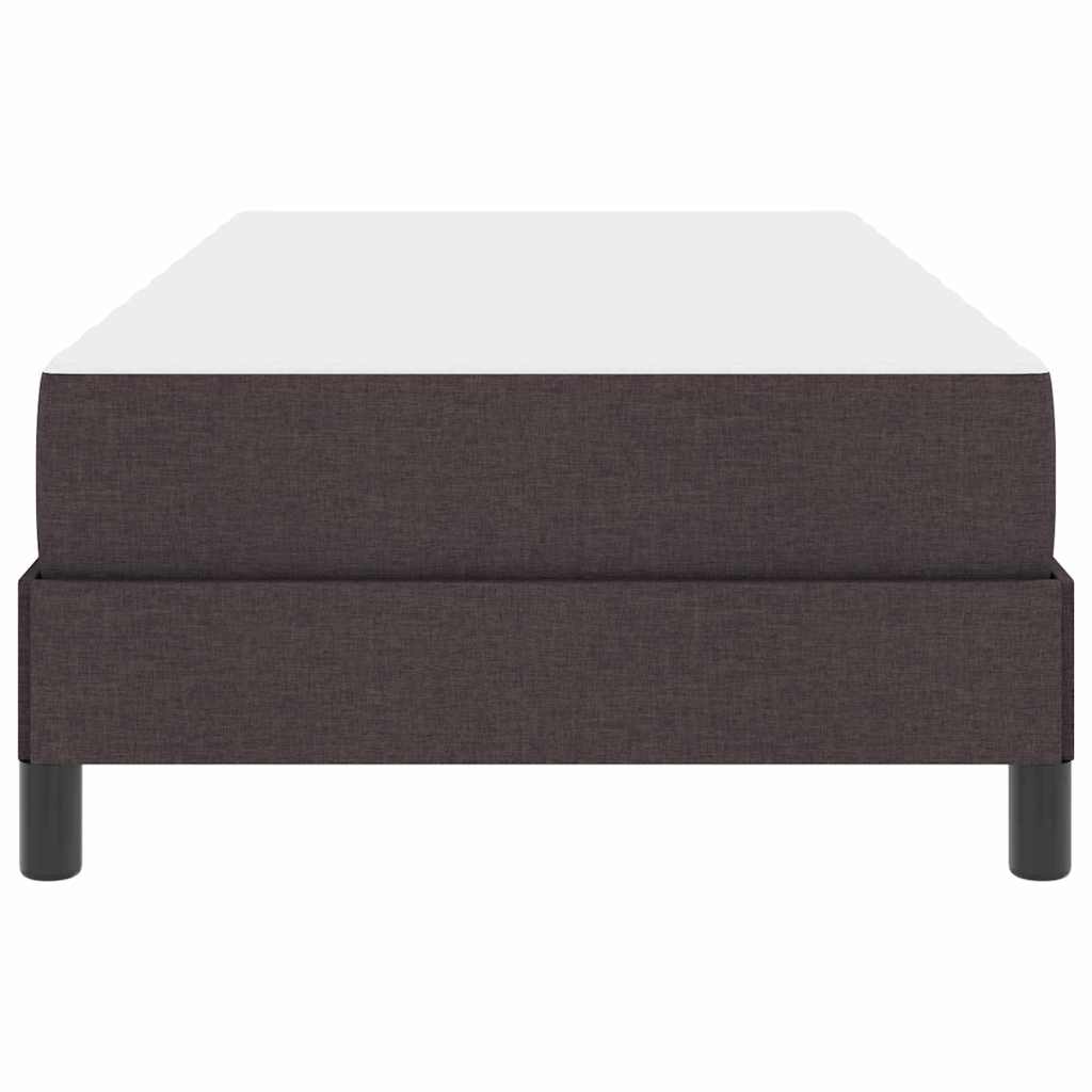 vidaXL Łóżko sprężynowe z materacem Ciemny brąz 100 x 200 cm tkanina