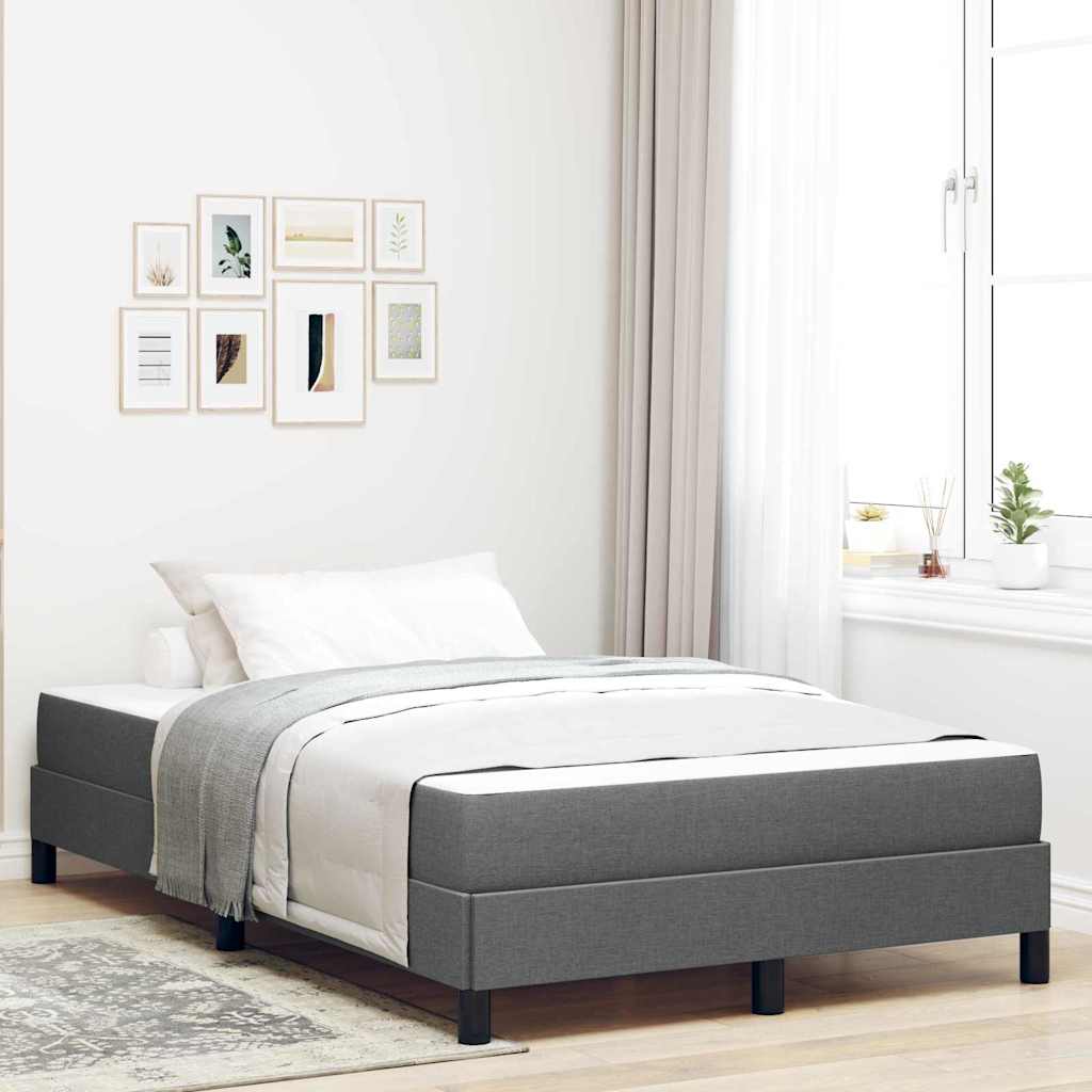 vidaXL Łóżko sprężynowe z materacem Ciemnoszary 120 x 190 cm tkanina