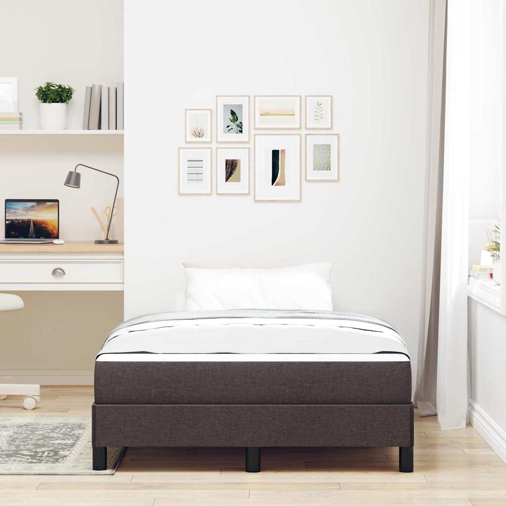 vidaXL Łóżko sprężynowe z materacem Ciemny brąz 120 x 190 cm tkanina
