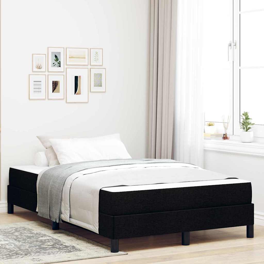 vidaXL Łóżko sprężynowe z materacem Czarny 120 x 200 cm tkanina