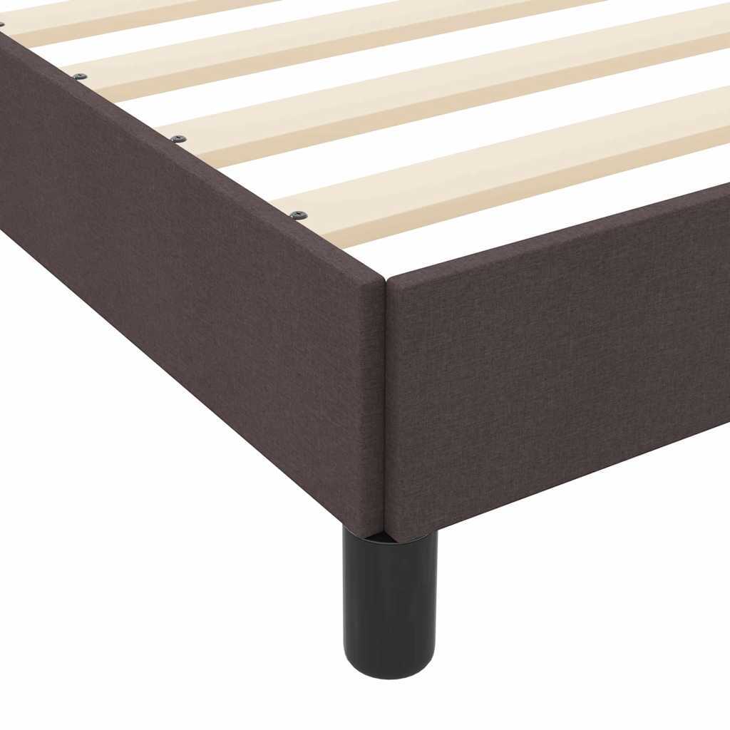 vidaXL Łóżko sprężynowe z materacem Ciemny brąz 120 x 200 cm tkanina
