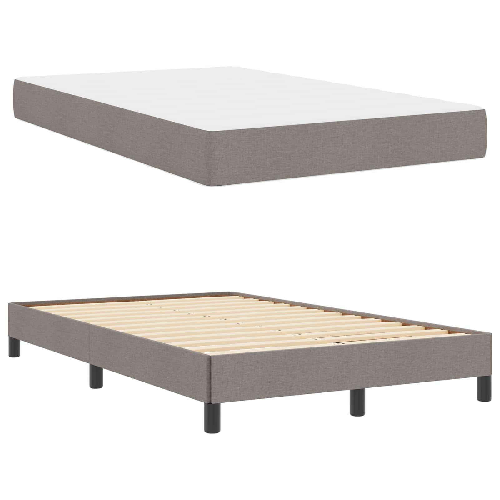 vidaXL Łóżko sprężynowe z materacem Ciemnoszary 120 x 200 cm tkanina