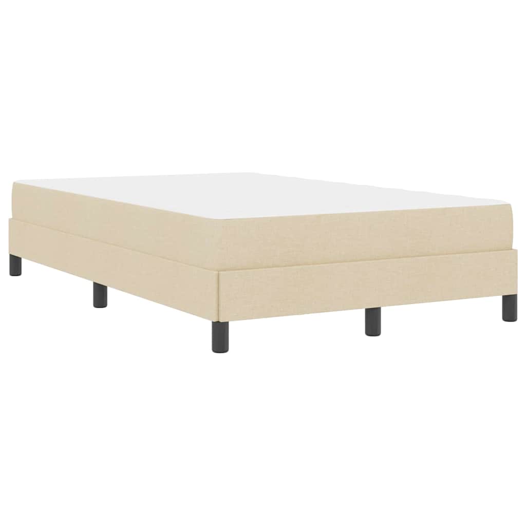 vidaXL Łóżko sprężynowe z materacem Kremowy 120 x 200 cm tkanina