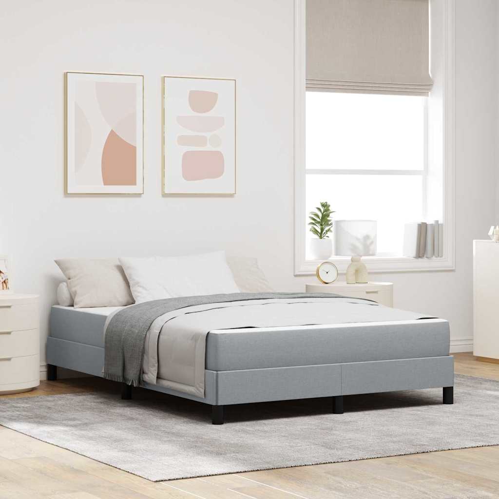 vidaXL Łóżko sprężynowe z materacem Jasnoszary 140 x 190 cm tkanina