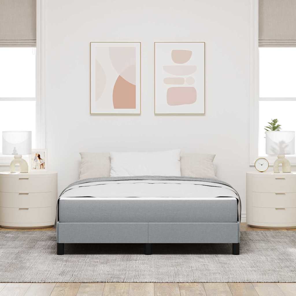 vidaXL Łóżko sprężynowe z materacem Jasnoszary 140 x 190 cm tkanina