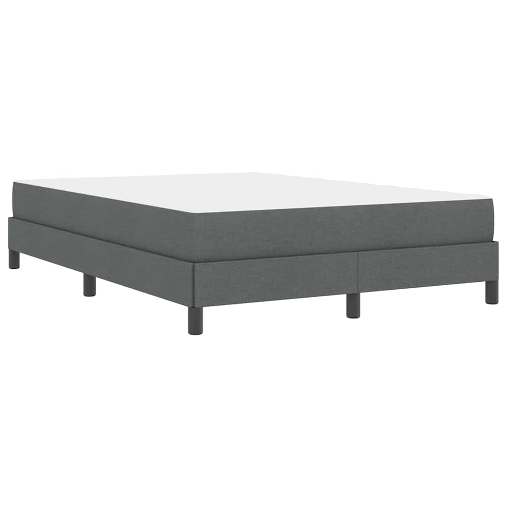 vidaXL Łóżko sprężynowe z materacem Ciemnoszary 140 x 190 cm tkanina