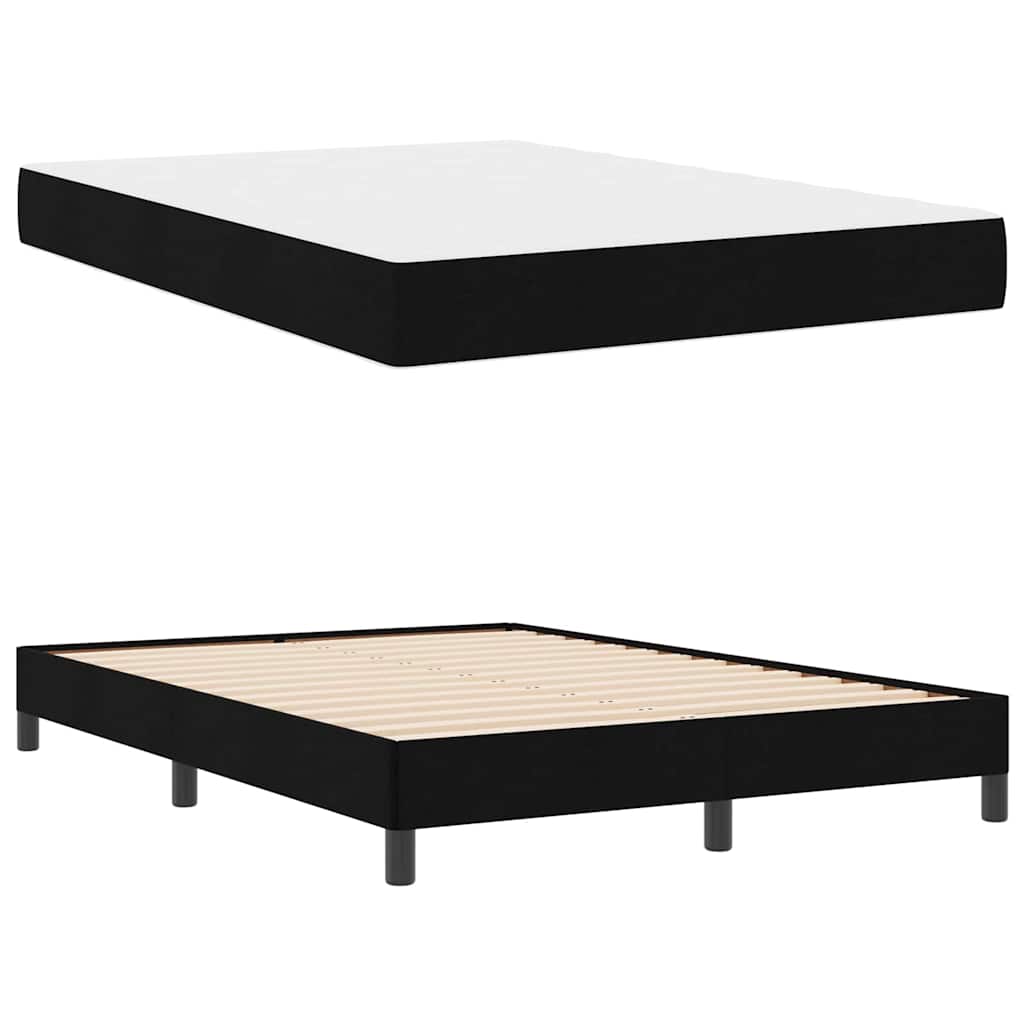 vidaXL Łóżko sprężynowe z materacem Czarny 140 x 190 cm tkanina