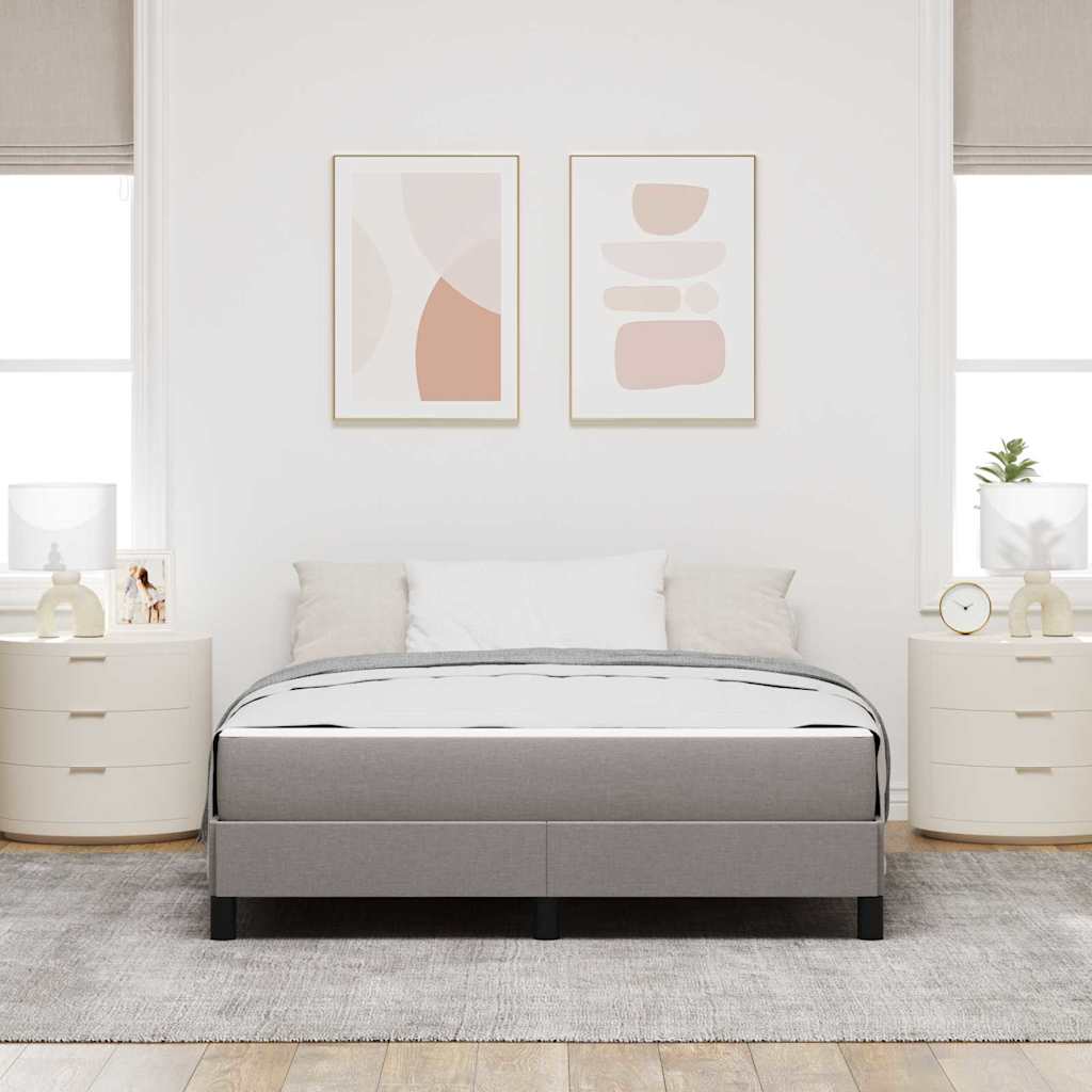 vidaXL Łóżko sprężynowe z materacem Ciemnoszary 140 x 190 cm tkanina
