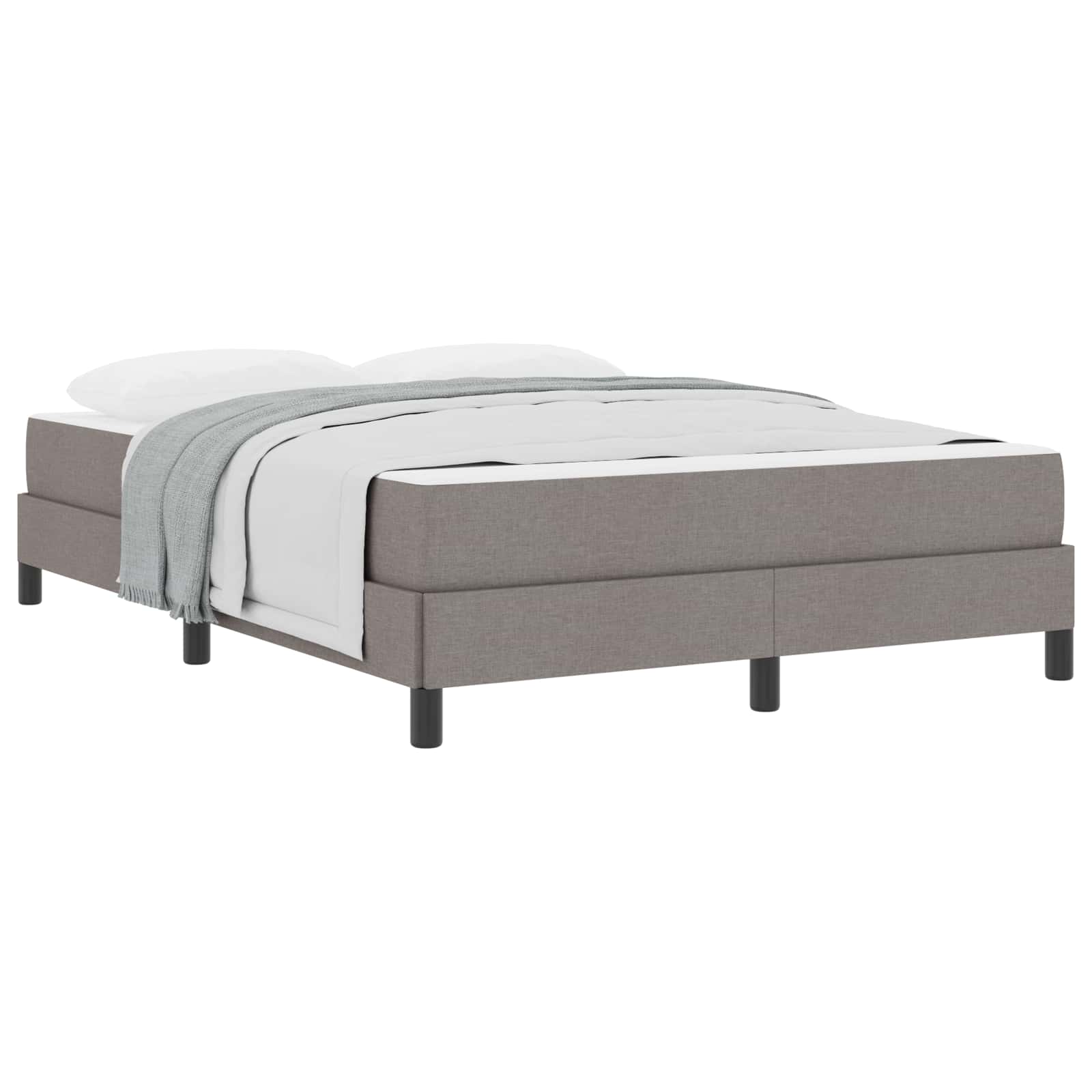 vidaXL Łóżko sprężynowe z materacem Ciemnoszary 140 x 190 cm tkanina