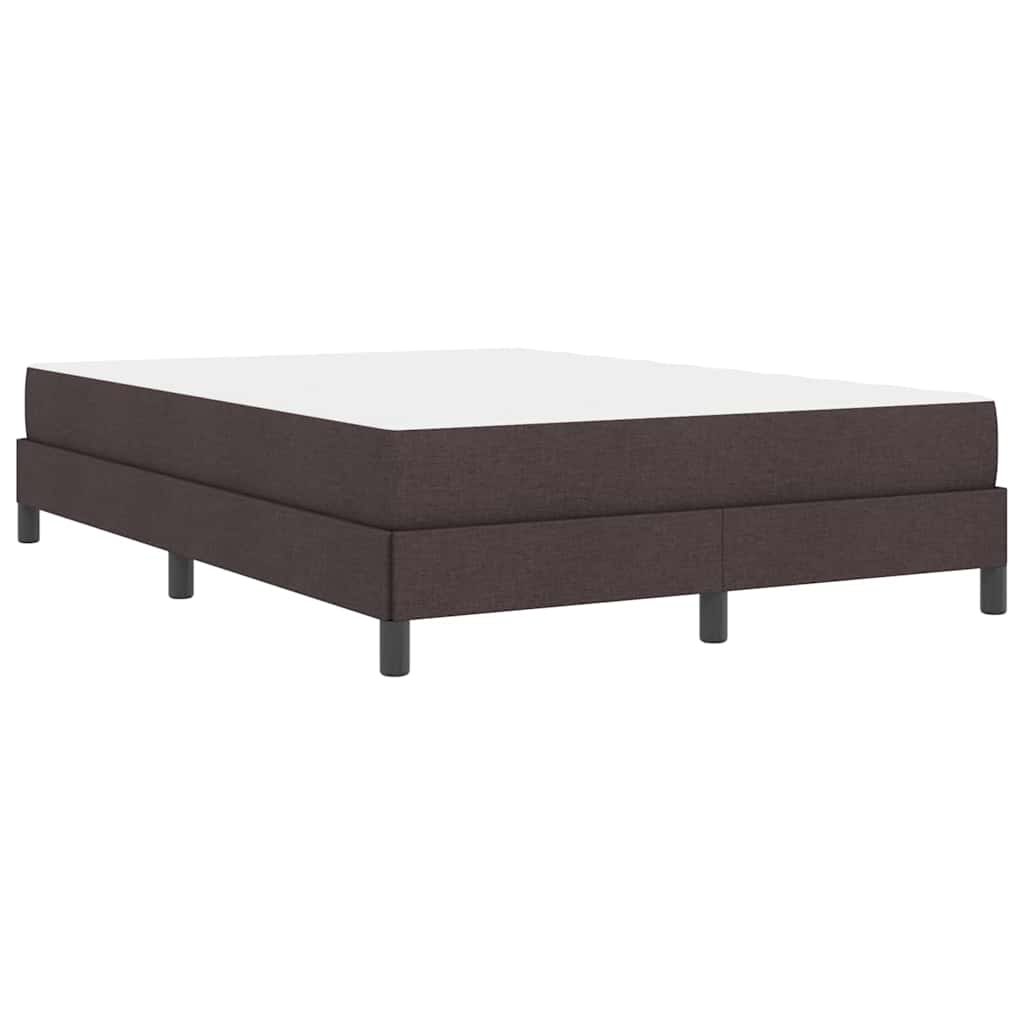 vidaXL Łóżko sprężynowe z materacem Ciemny brąz 140 x 200 cm tkanina