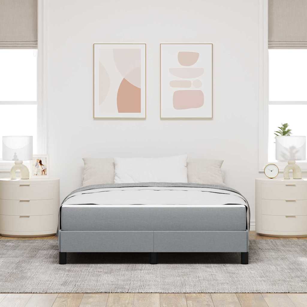 vidaXL Łóżko sprężynowe z materacem Jasnoszary 160 x 200 cm tkanina