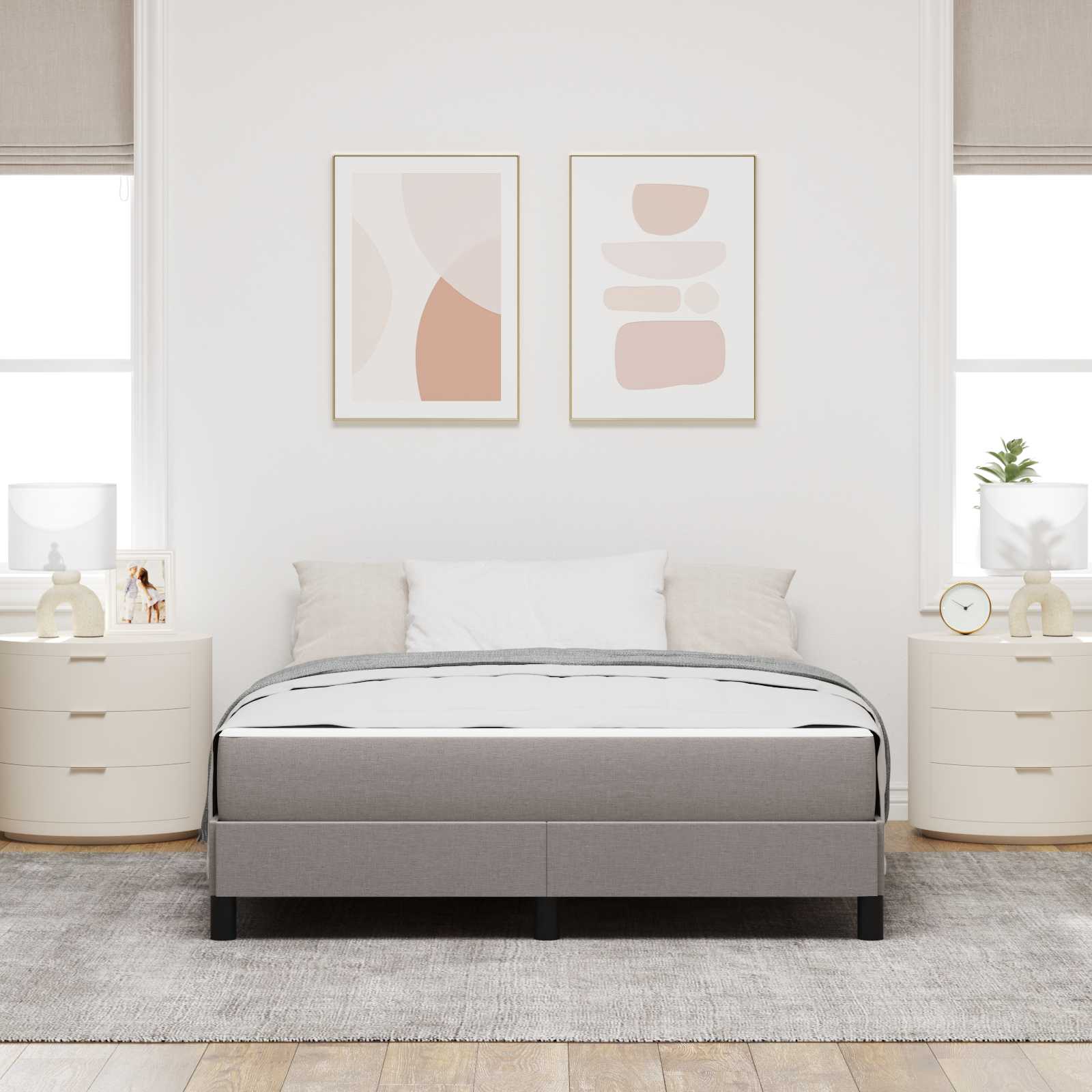 vidaXL Łóżko sprężynowe z materacem Ciemnoszary 160 x 200 cm tkanina