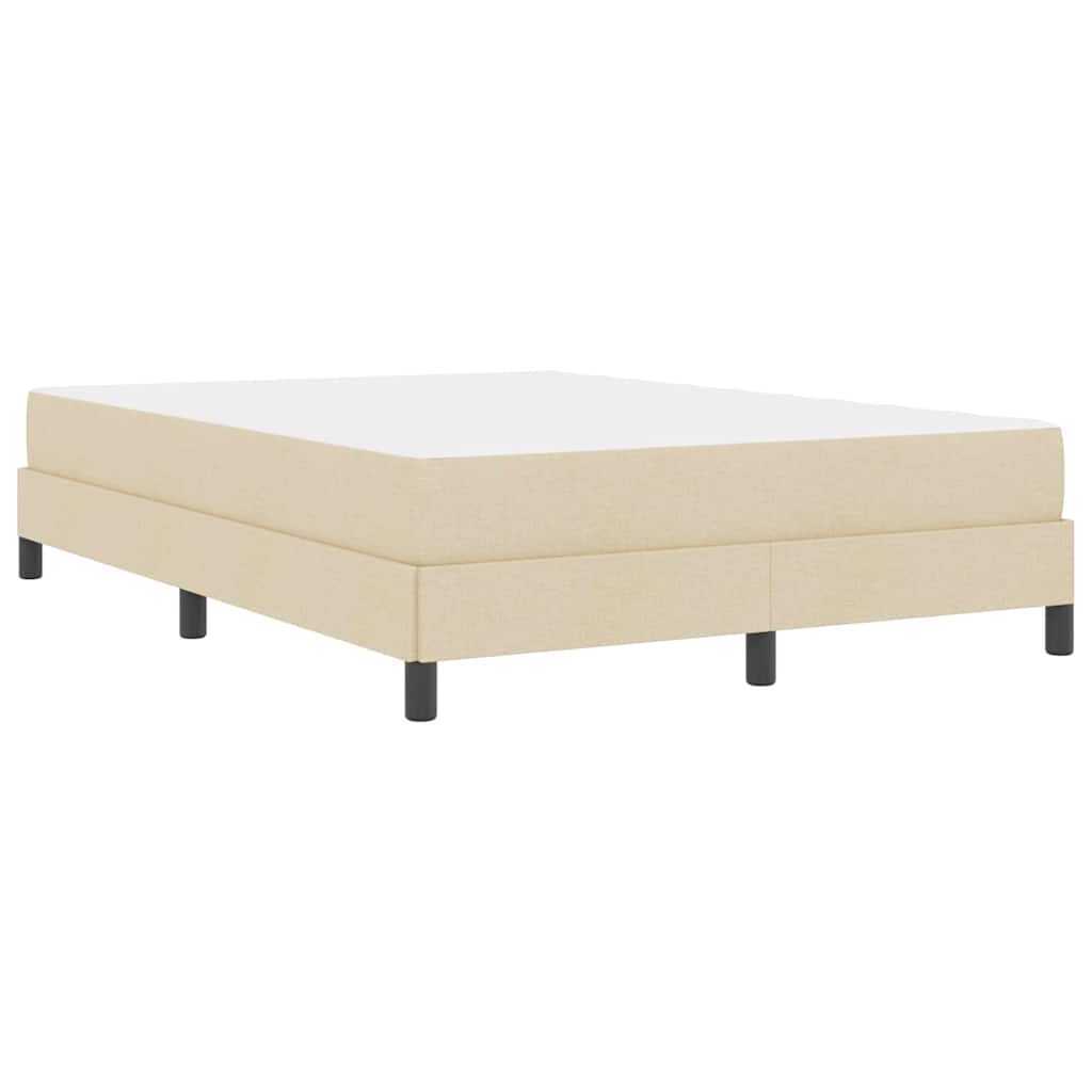 vidaXL Łóżko sprężynowe z materacem Kremowy 160 x 200 cm tkanina
