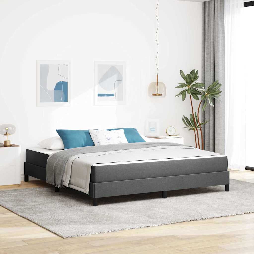 vidaXL Łóżko sprężynowe z materacem Ciemnoszary 180 x 200 cm tkanina