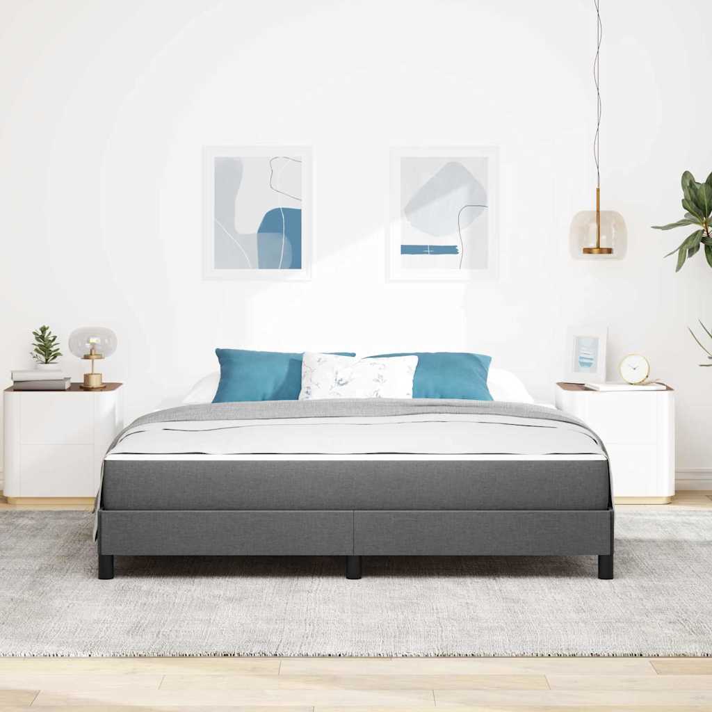 vidaXL Łóżko sprężynowe z materacem Ciemnoszary 180 x 200 cm tkanina