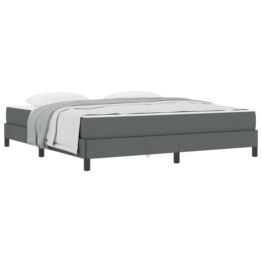 vidaXL Łóżko sprężynowe z materacem Ciemnoszary 180 x 200 cm tkanina