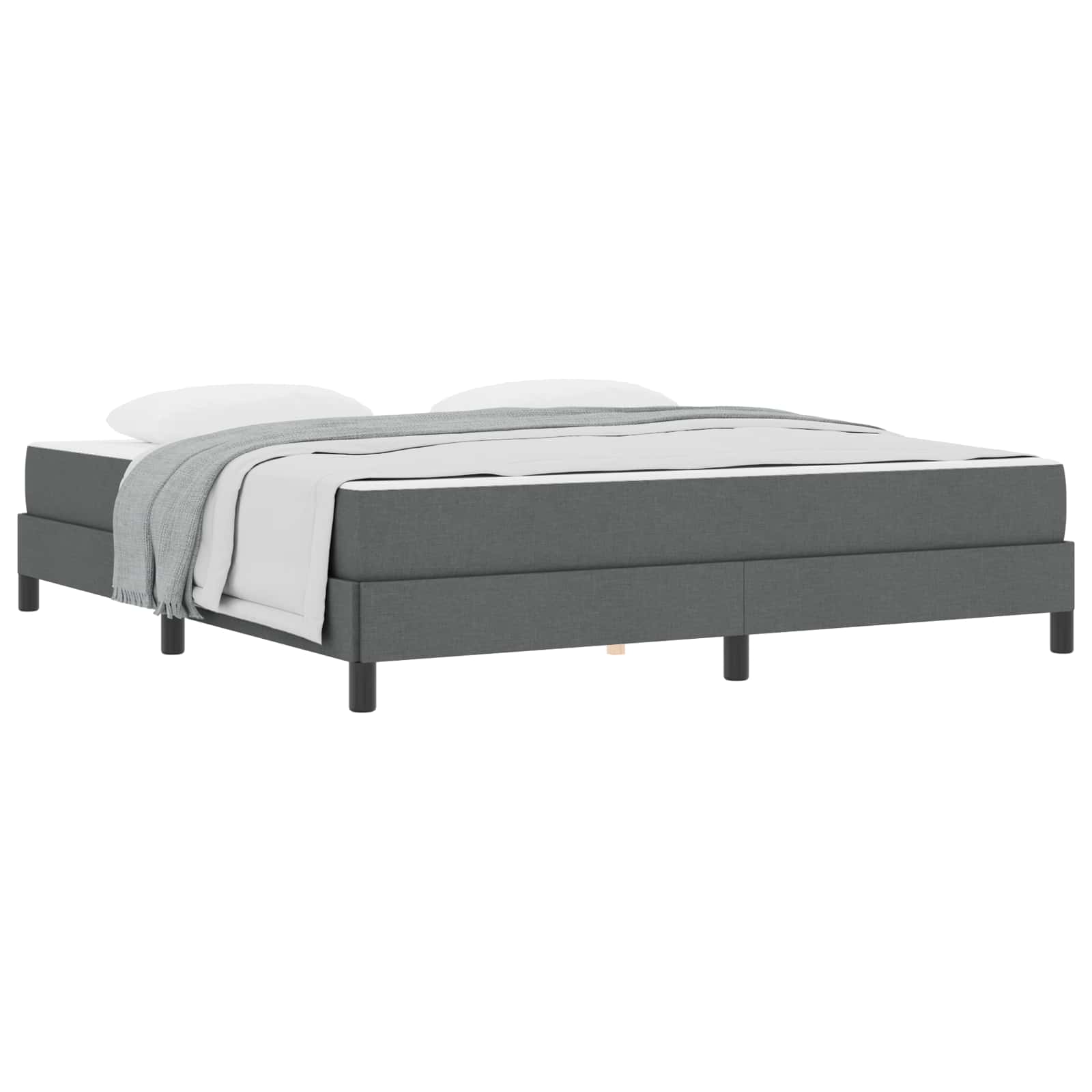 vidaXL Łóżko sprężynowe z materacem Ciemnoszary 180 x 200 cm tkanina