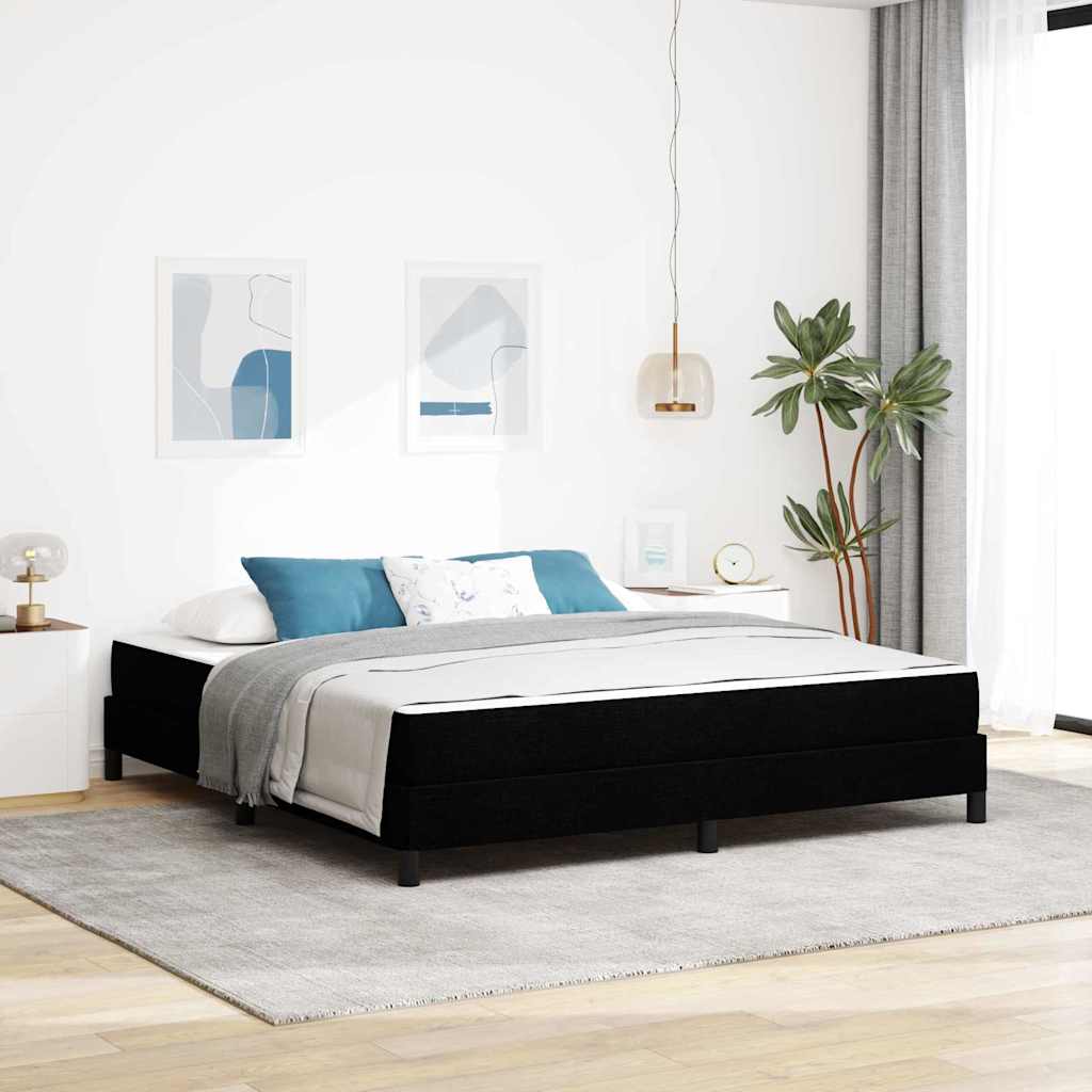 vidaXL Łóżko sprężynowe z materacem Czarny 180 x 200 cm tkanina