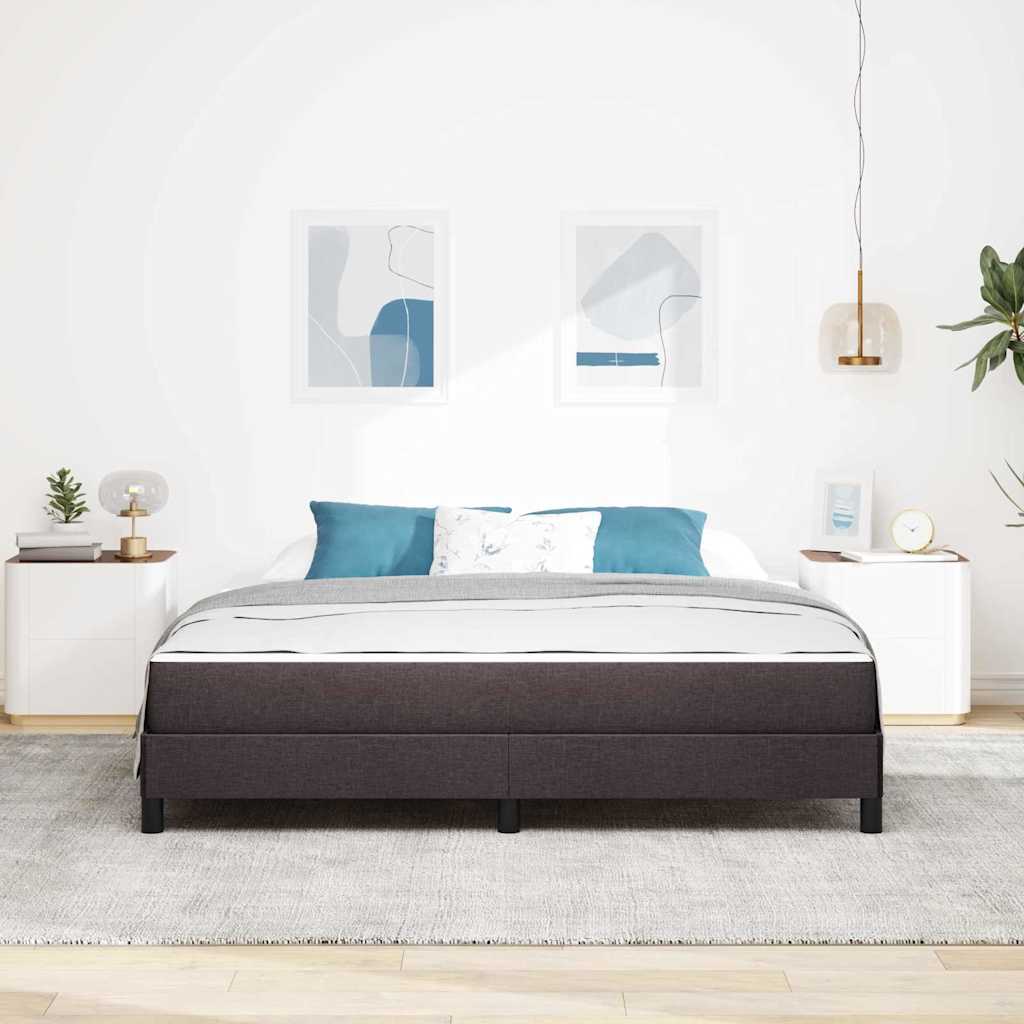 vidaXL Łóżko sprężynowe z materacem Ciemny brąz 180 x 200 cm tkanina