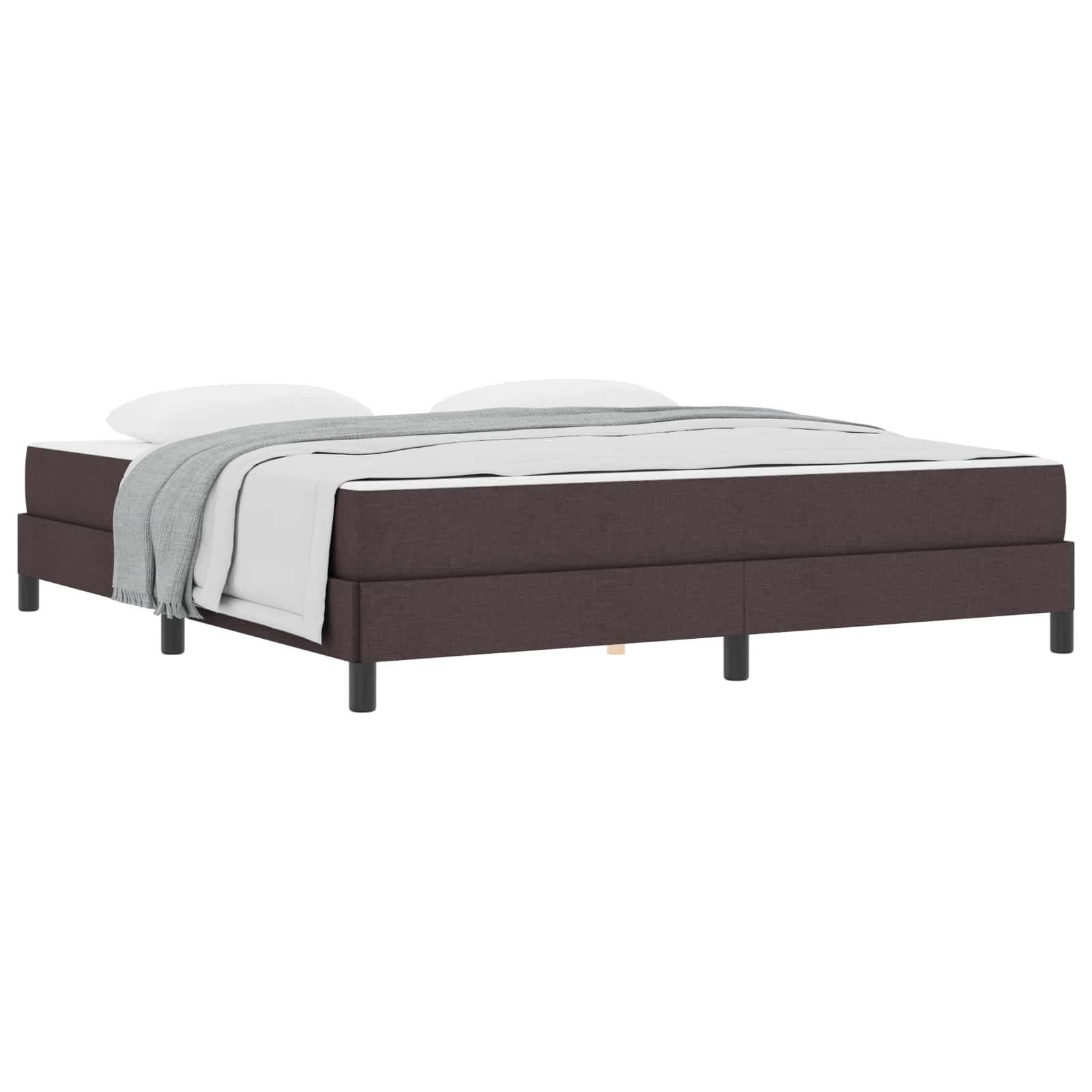 vidaXL Łóżko sprężynowe z materacem Ciemny brąz 180 x 200 cm tkanina