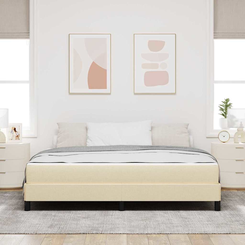 vidaXL Łóżko sprężynowe Kremowy 180 x 200 cm tkanina