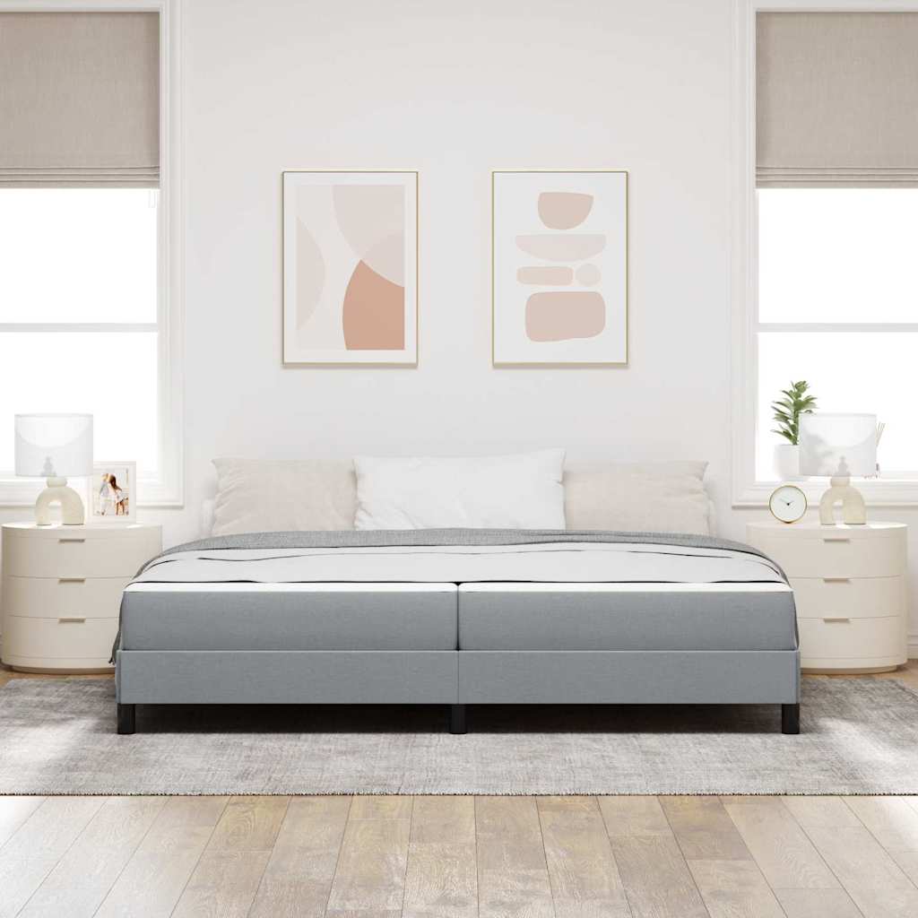 vidaXL Łóżko sprężynowe z materacem Jasnoszary 200 x 200 cm tkanina