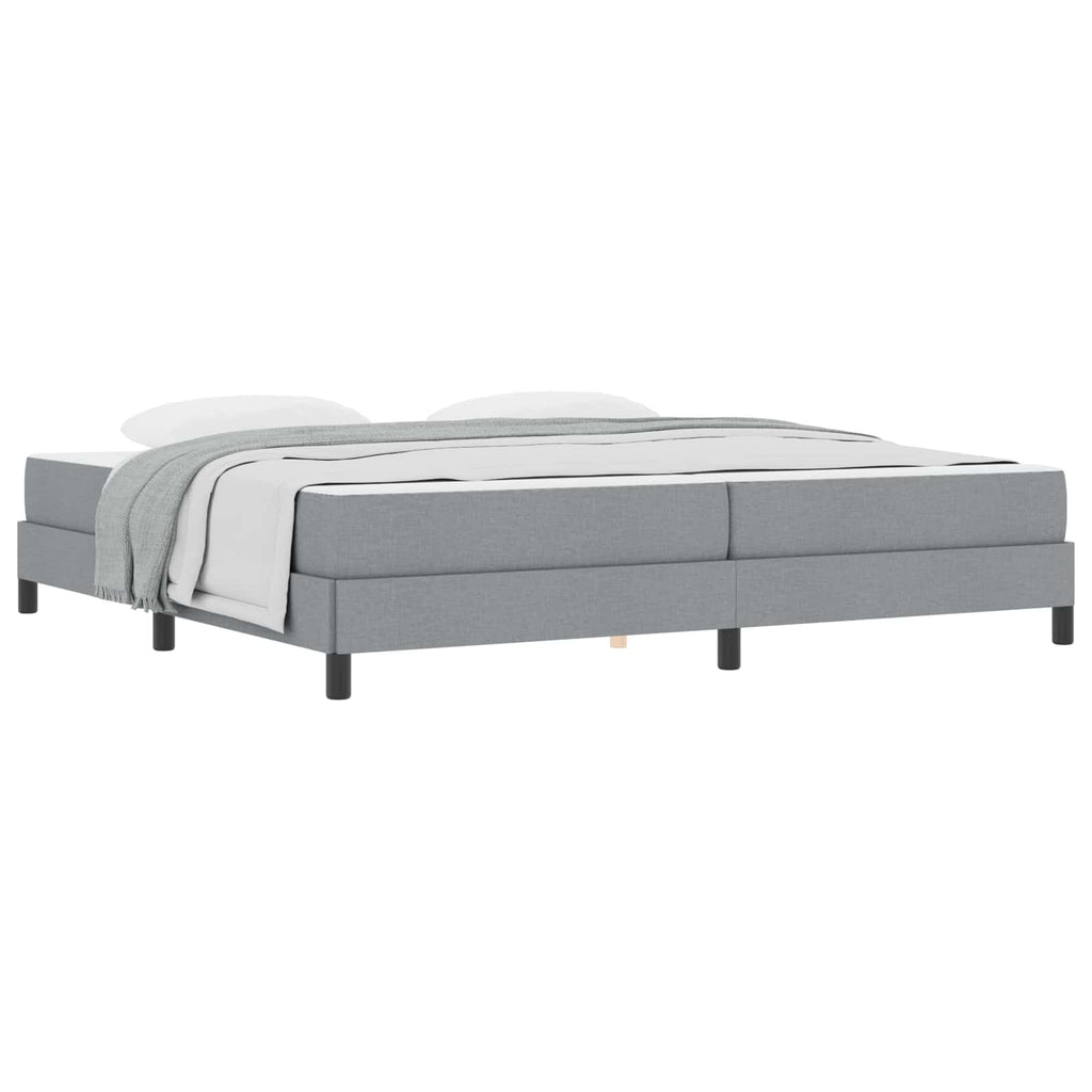 vidaXL Łóżko sprężynowe z materacem Jasnoszary 200 x 200 cm tkanina