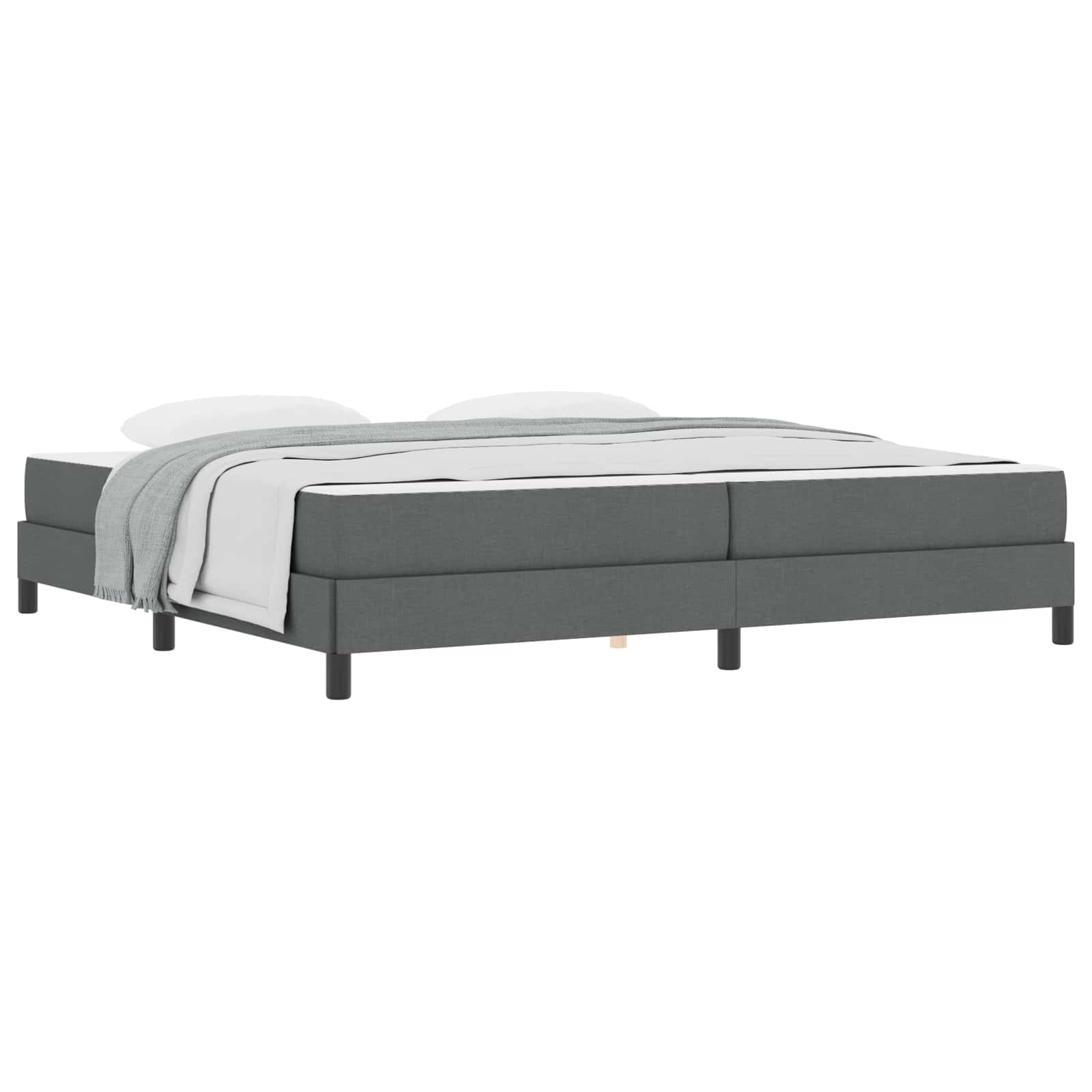 vidaXL Łóżko sprężynowe z materacem Ciemnoszary 200 x 200 cm tkanina