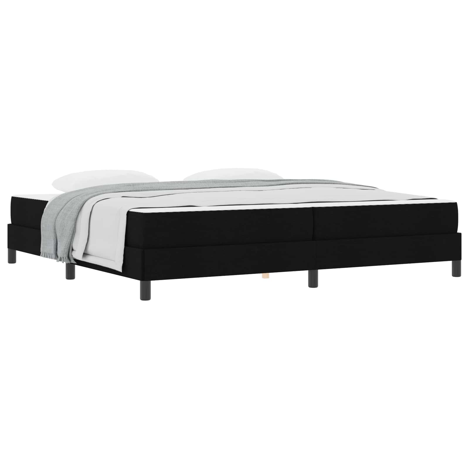 vidaXL Łóżko sprężynowe z materacem Czarny 200 x 200 cm tkanina