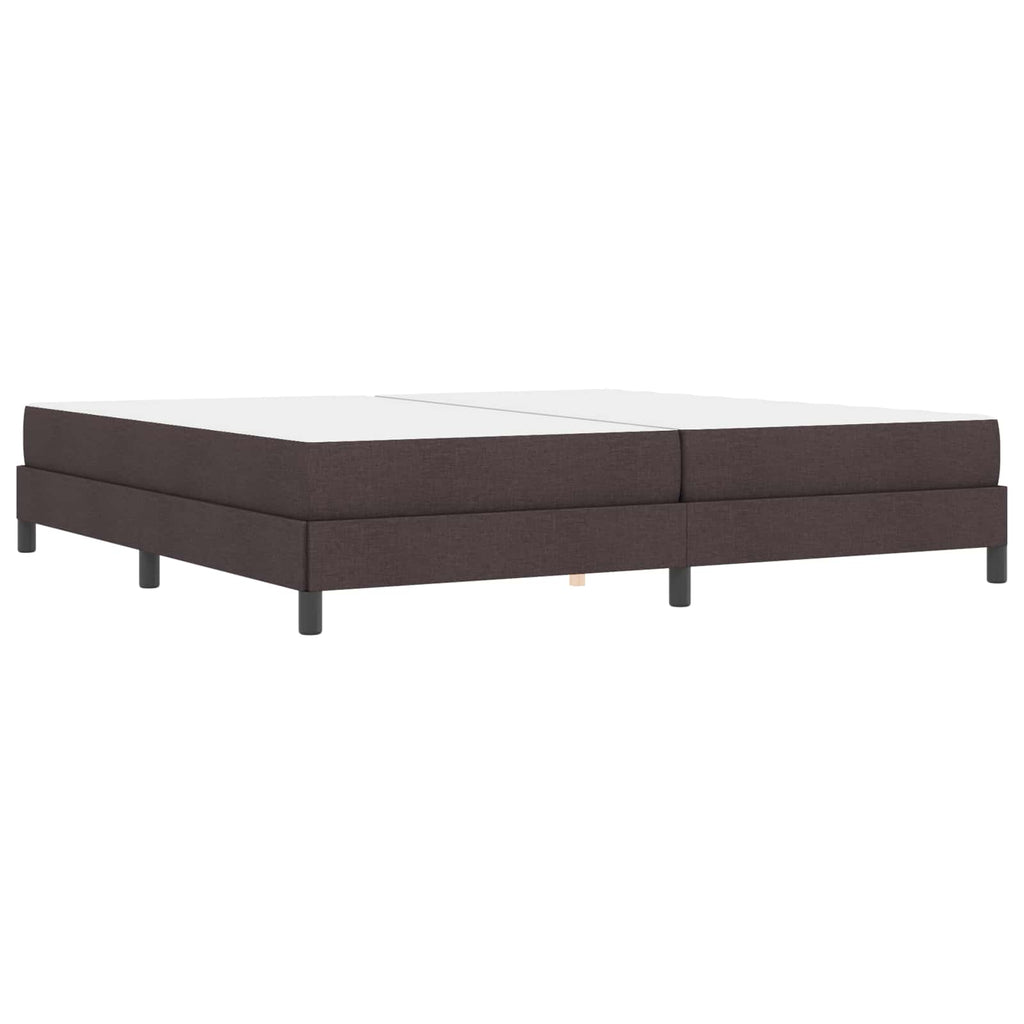 vidaXL Łóżko sprężynowe z materacem Ciemny brąz 200 x 200 cm tkanina