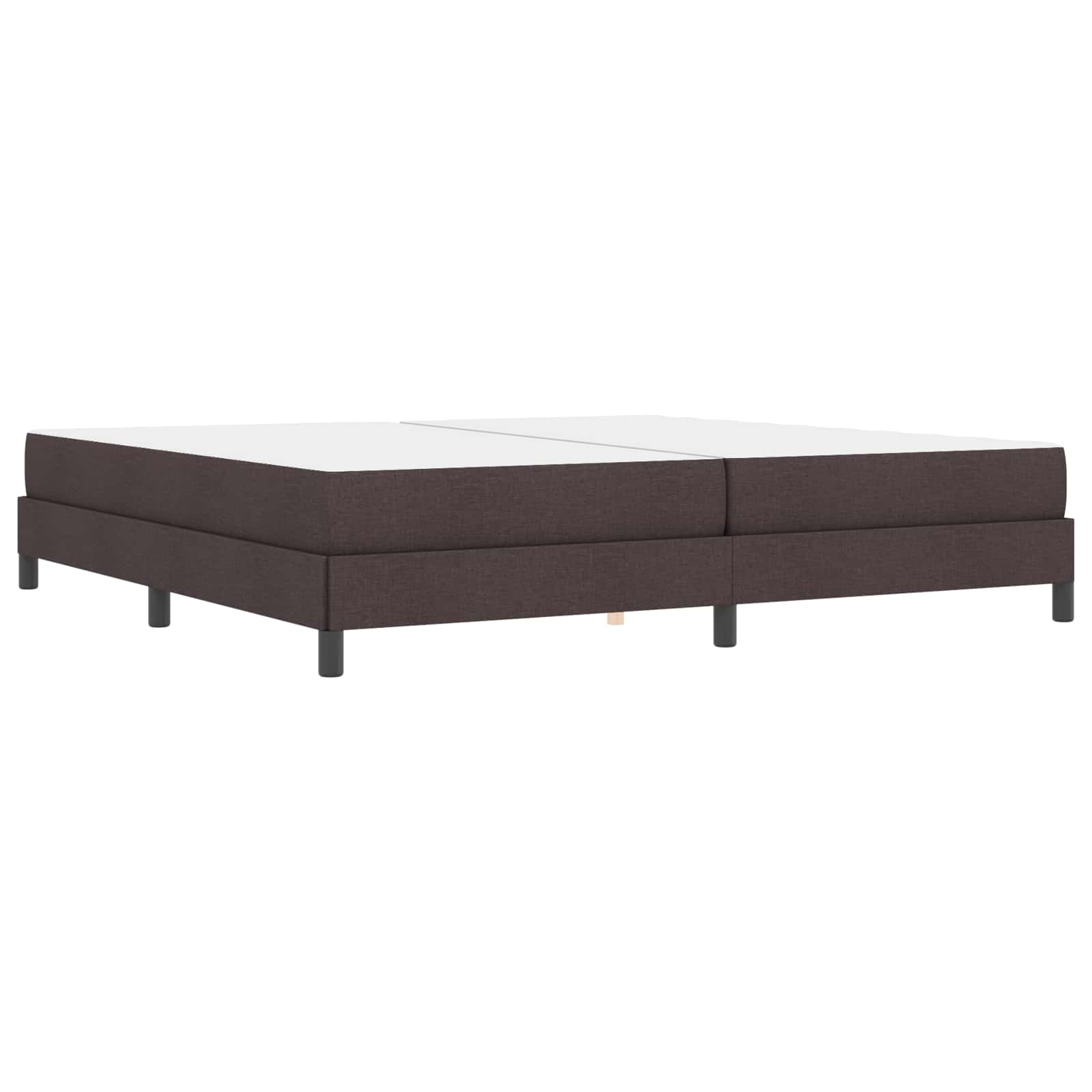 vidaXL Łóżko sprężynowe z materacem Ciemny brąz 200 x 200 cm tkanina