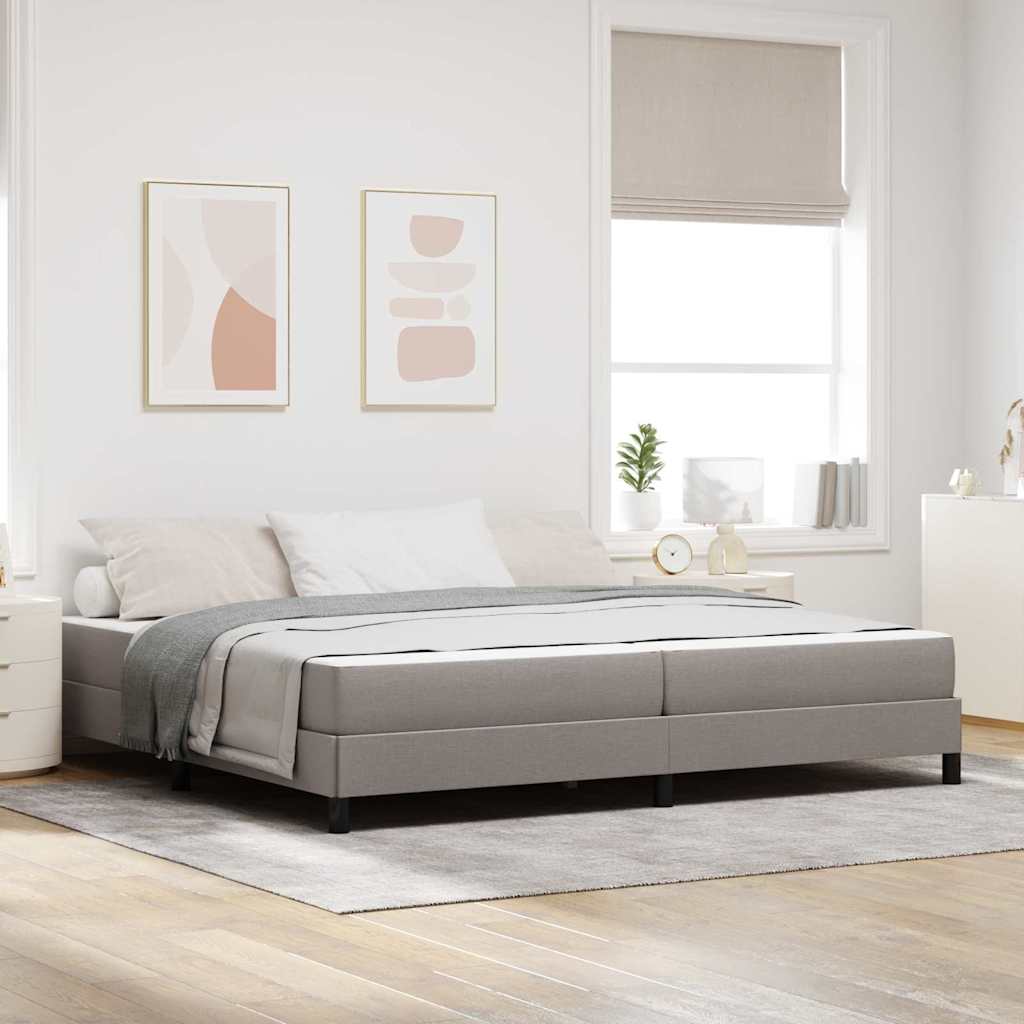 vidaXL Łóżko sprężynowe z materacem Ciemnoszary 200 x 200 cm tkanina