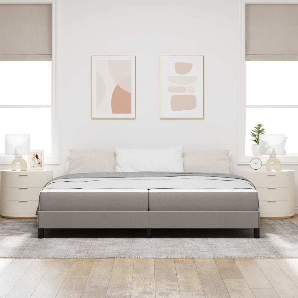 vidaXL Łóżko sprężynowe z materacem Ciemnoszary 200 x 200 cm tkanina